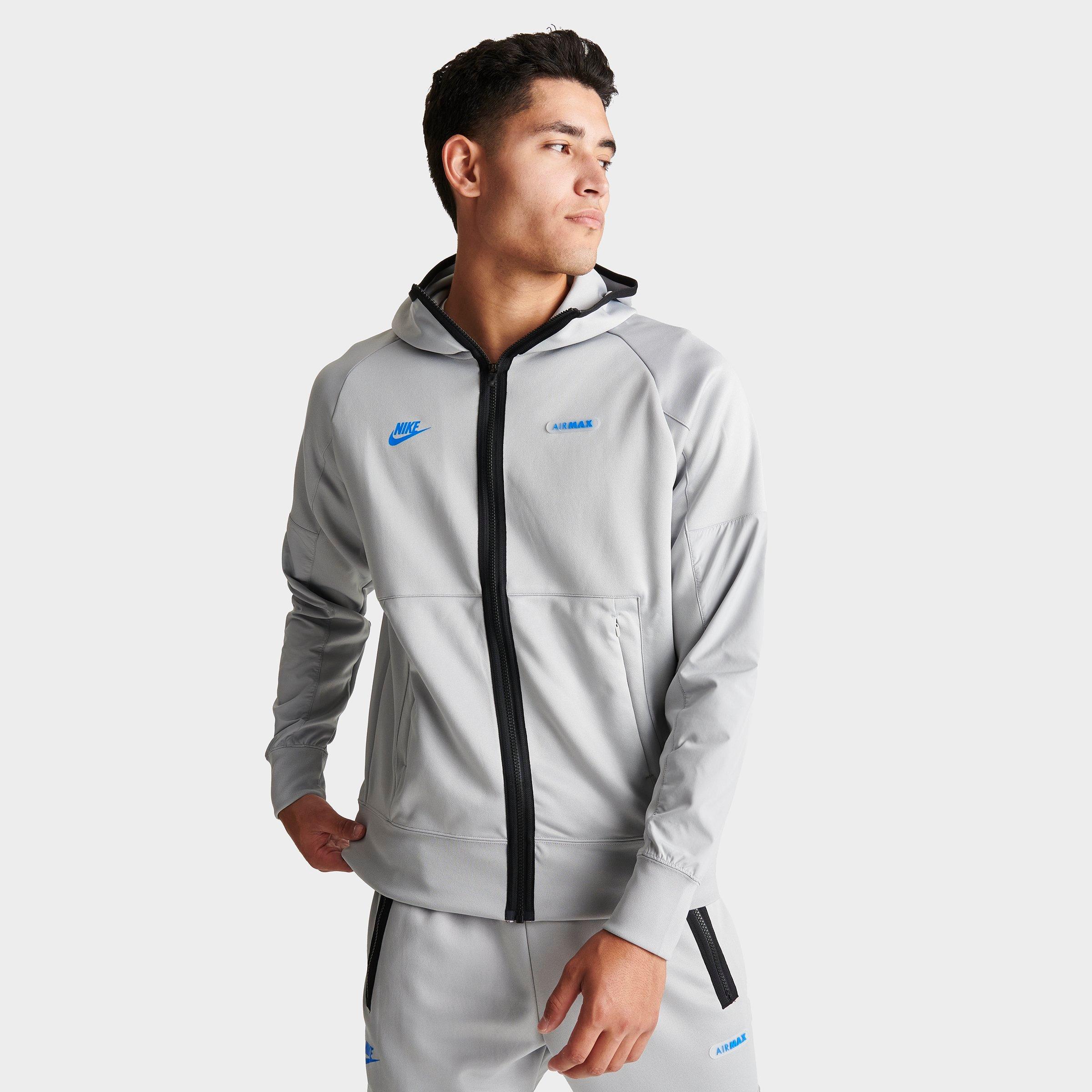 Nike Men's Sportswear Air Max Full-zip Hoodie In Light Smoke Grey/black/photo Blue