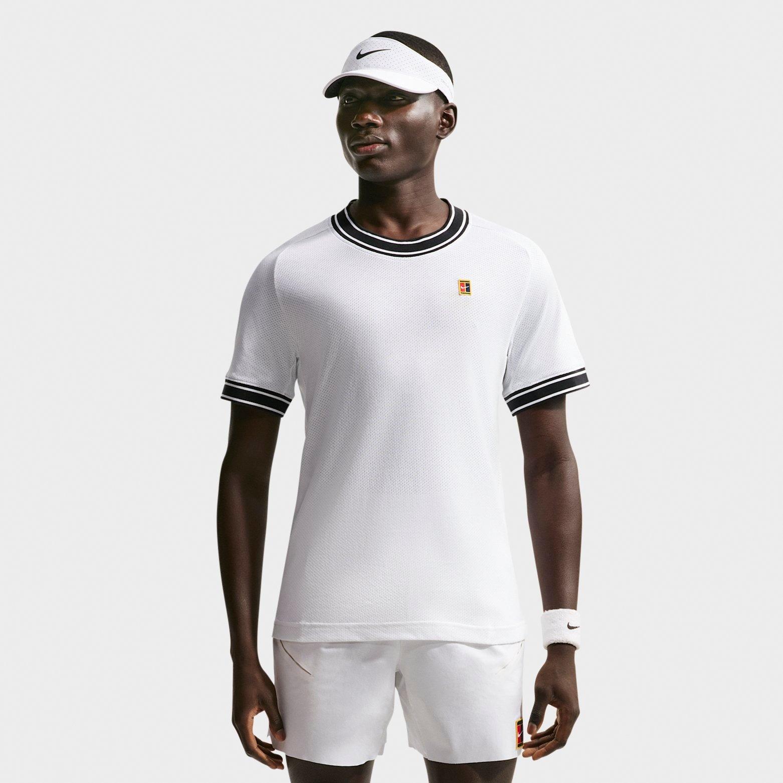 Nike Men's Court Heritage Tennis Top in White/Black Size: Large