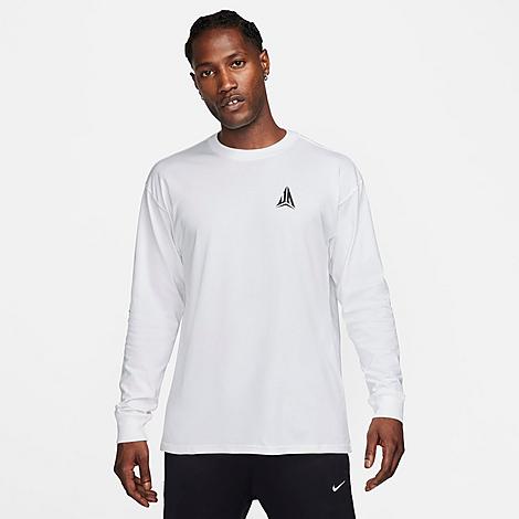 Shop Nike Men's Ja Logo Long-sleeve T-shirt In White