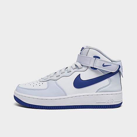 Shop Nike Big Kids' Air Force 1 Mid Easyon Casual Shoes (1y-7y) In Football Grey/persian Violet/white