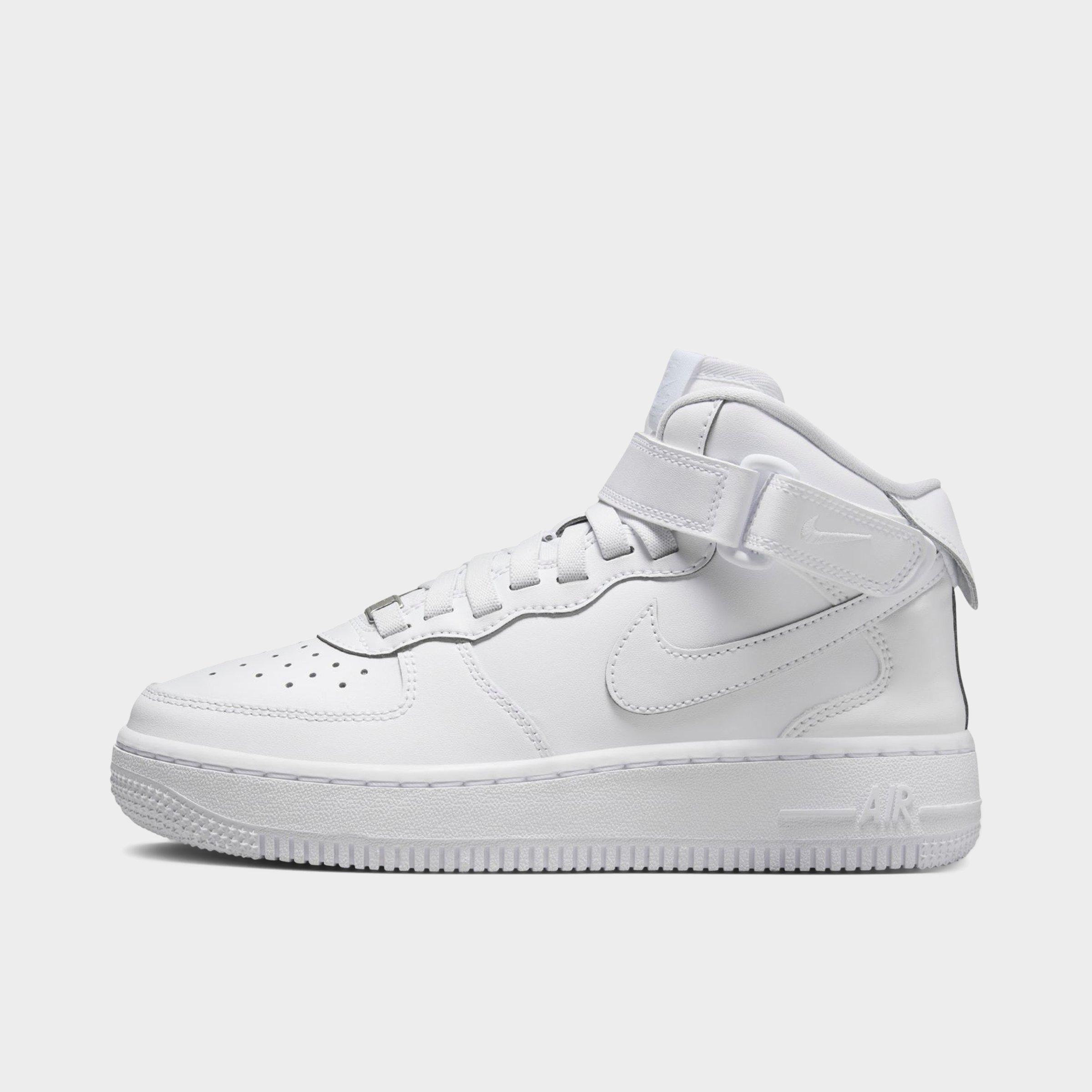 Shop Nike Big Kids' Air Force 1 Mid Easyon Casual Shoes (1y-7y) In White/white/white