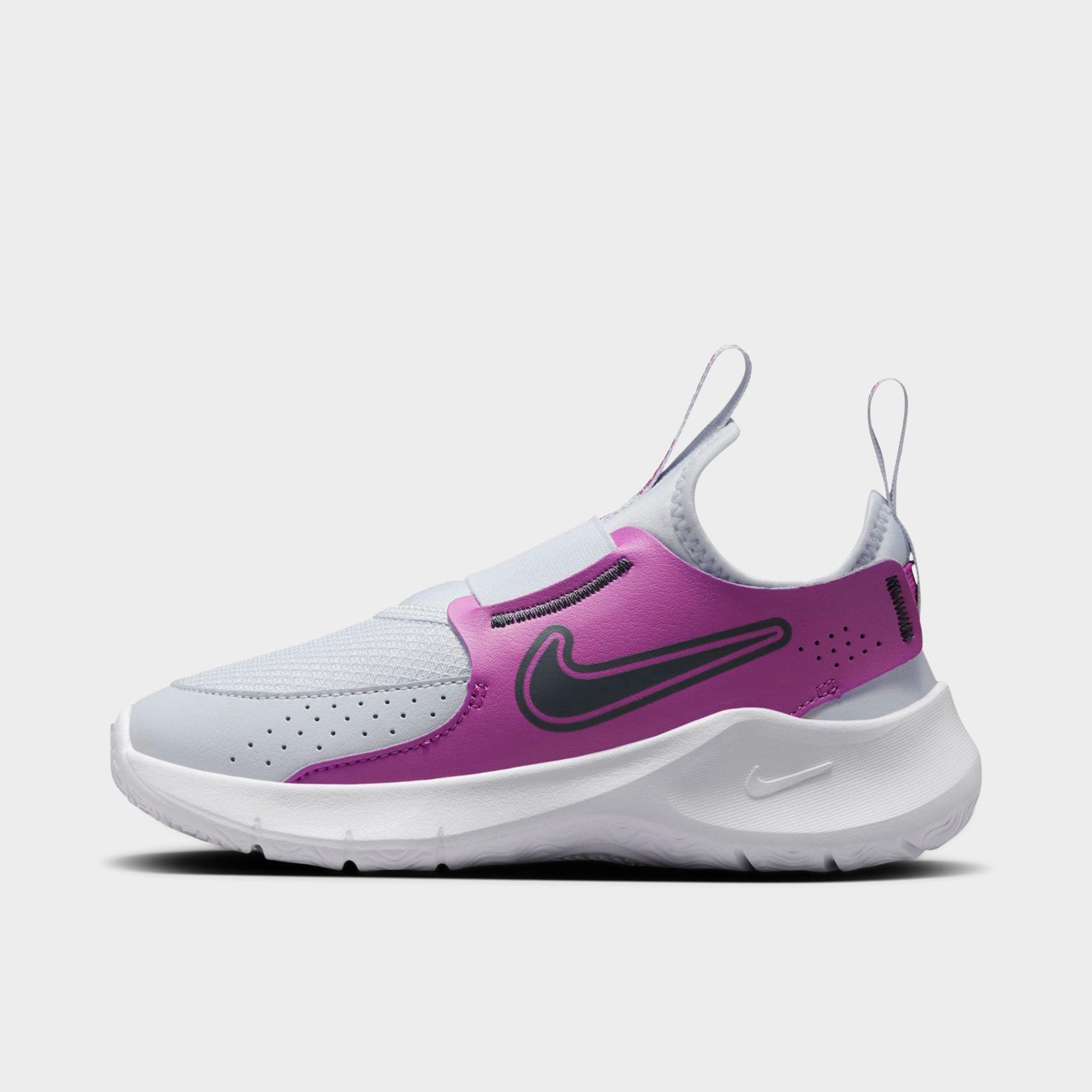 Nike Little Kids Flex Runner 3 Running Shoes in Football Grey/Hot Fuchsia/White Size: 10.5