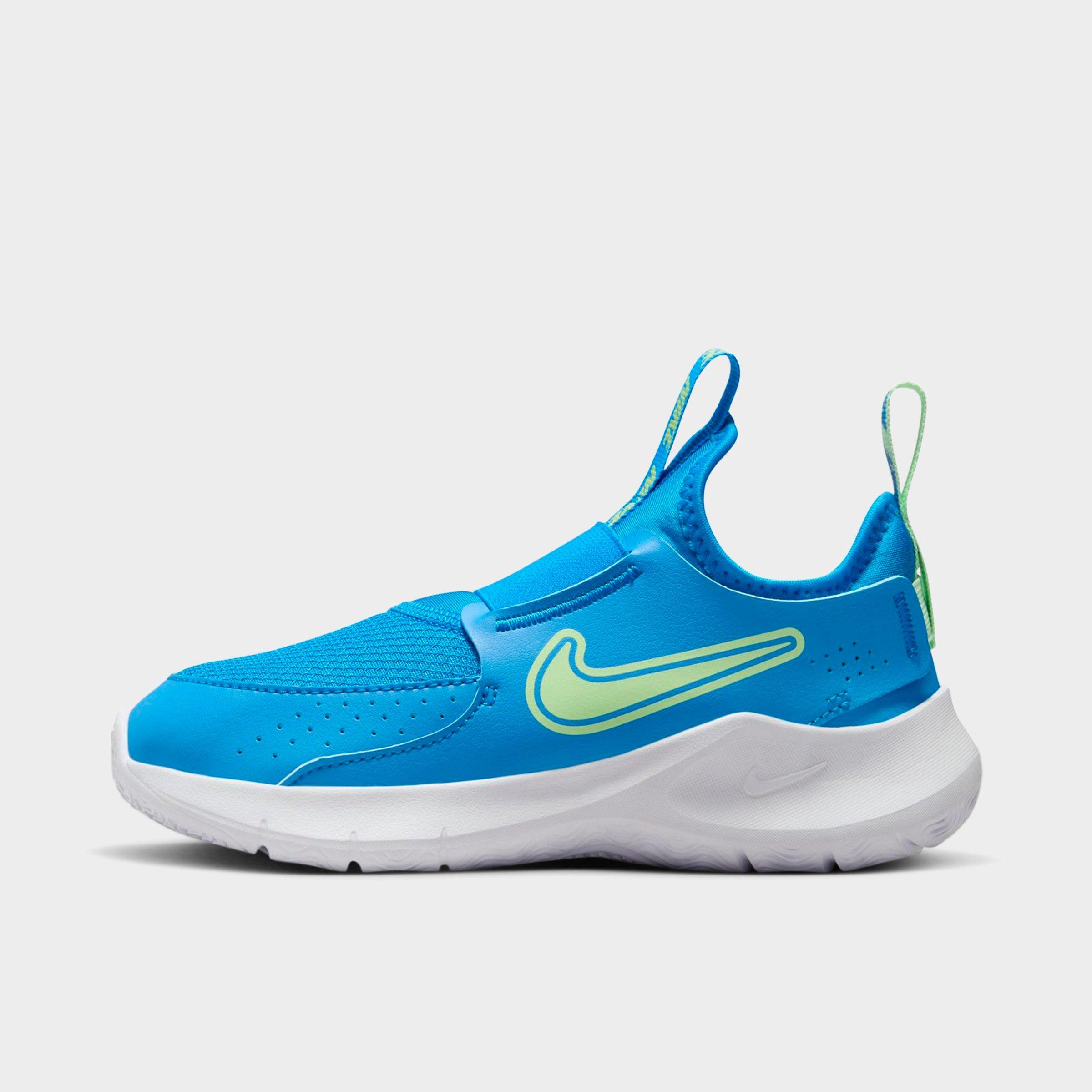 Nike Little Kids Flex Runner 3 Running Shoes in Photo Blue/Vapor Green Size: 8.0