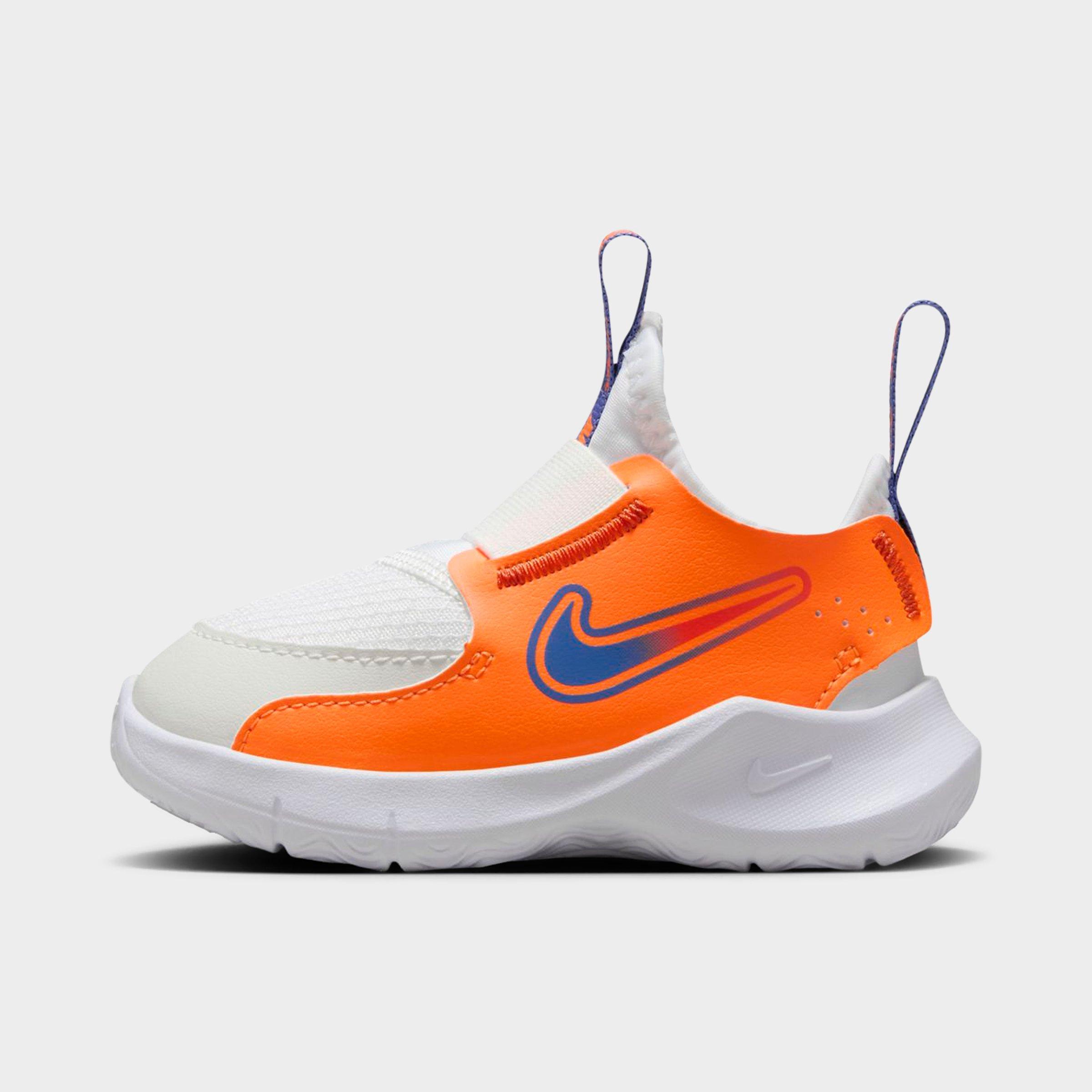 Nike Kids Toddler Flex Runner 3 Running Shoes in White/Total Orange/Team Orange Size: 2.0