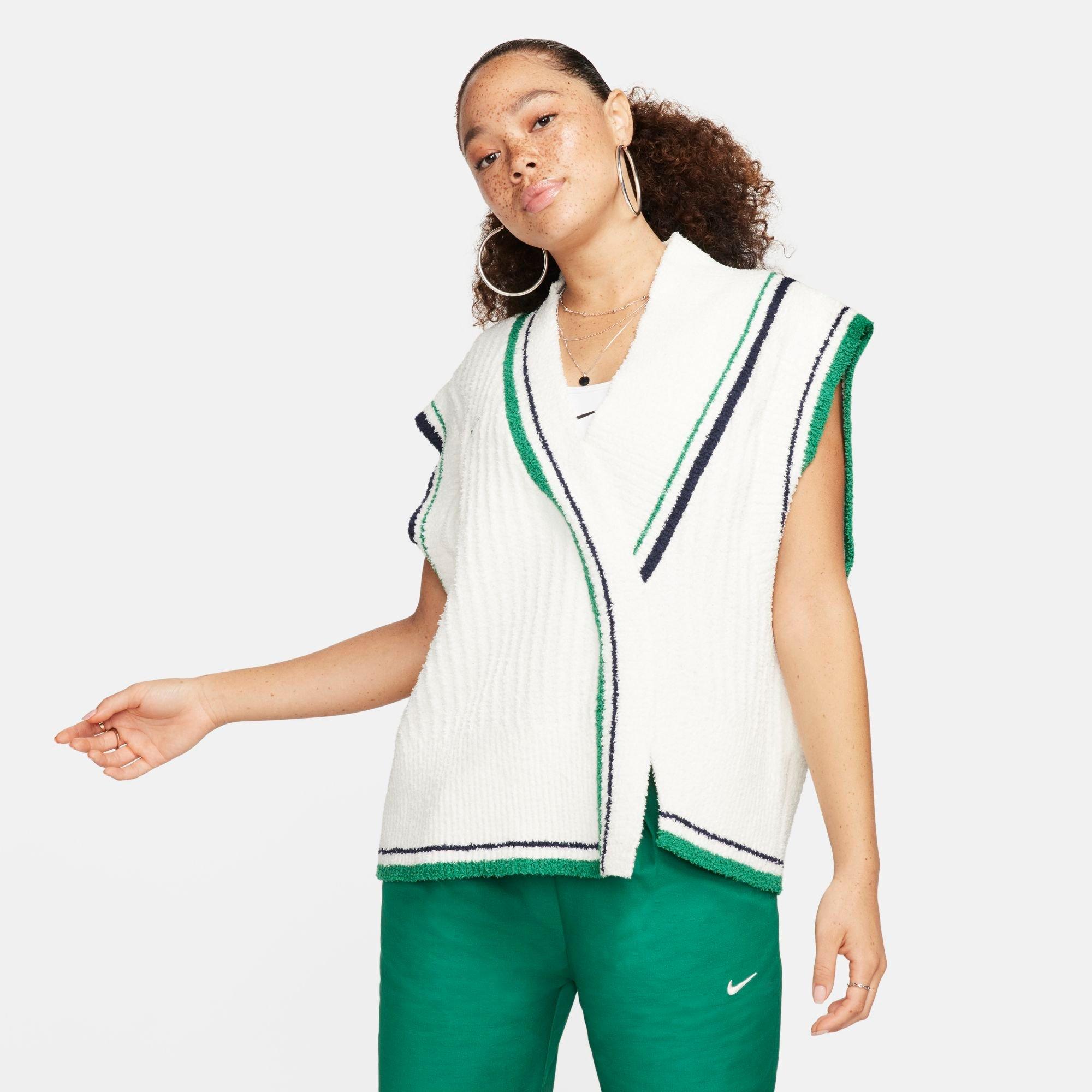 Nike Women's Sportswear Collection Knit Vest in Sail/Obsidian/Malachite Size: XS