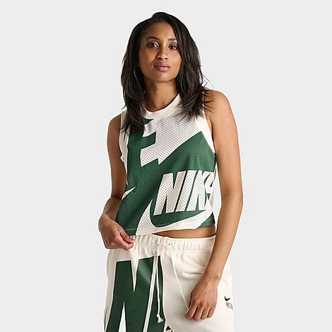 Shop Nike Women's Sportswear Air Mesh Tank Top In Pale Ivory/fir