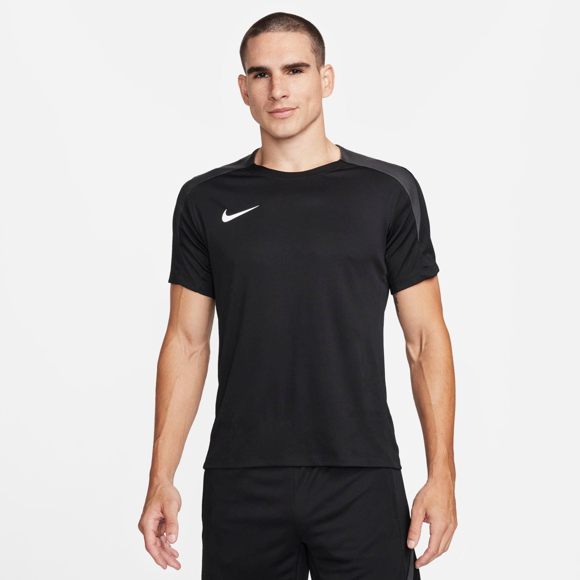 Nike Men's Strike Dri-FIT Short-Sleeve Soccer Top in Black/Black Size Large Polyester/Knit