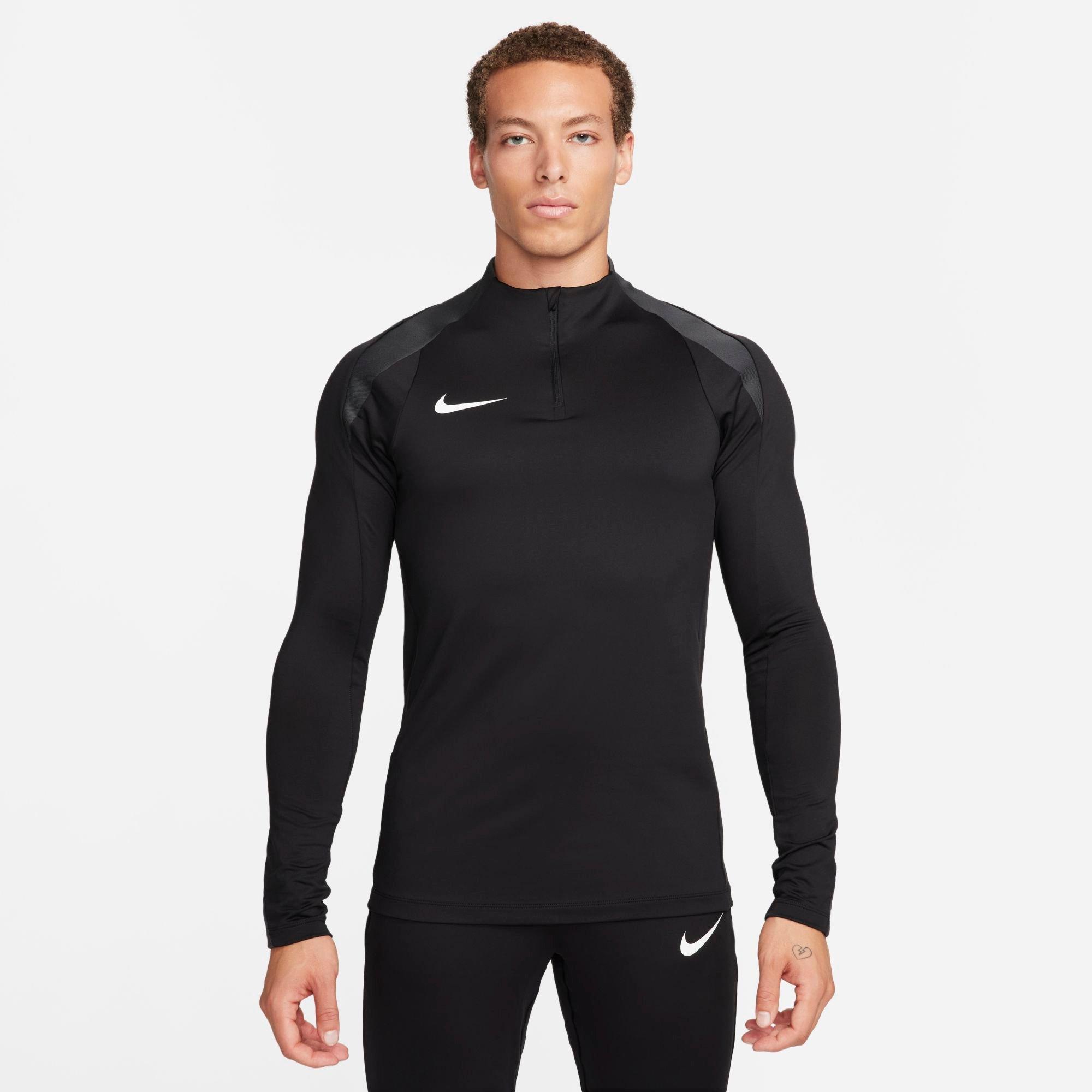 Nike Men's Strike Quarter-Zip Dri-FIT Drill Top in Black/Black Size Large Polyester/Spandex/Knit
