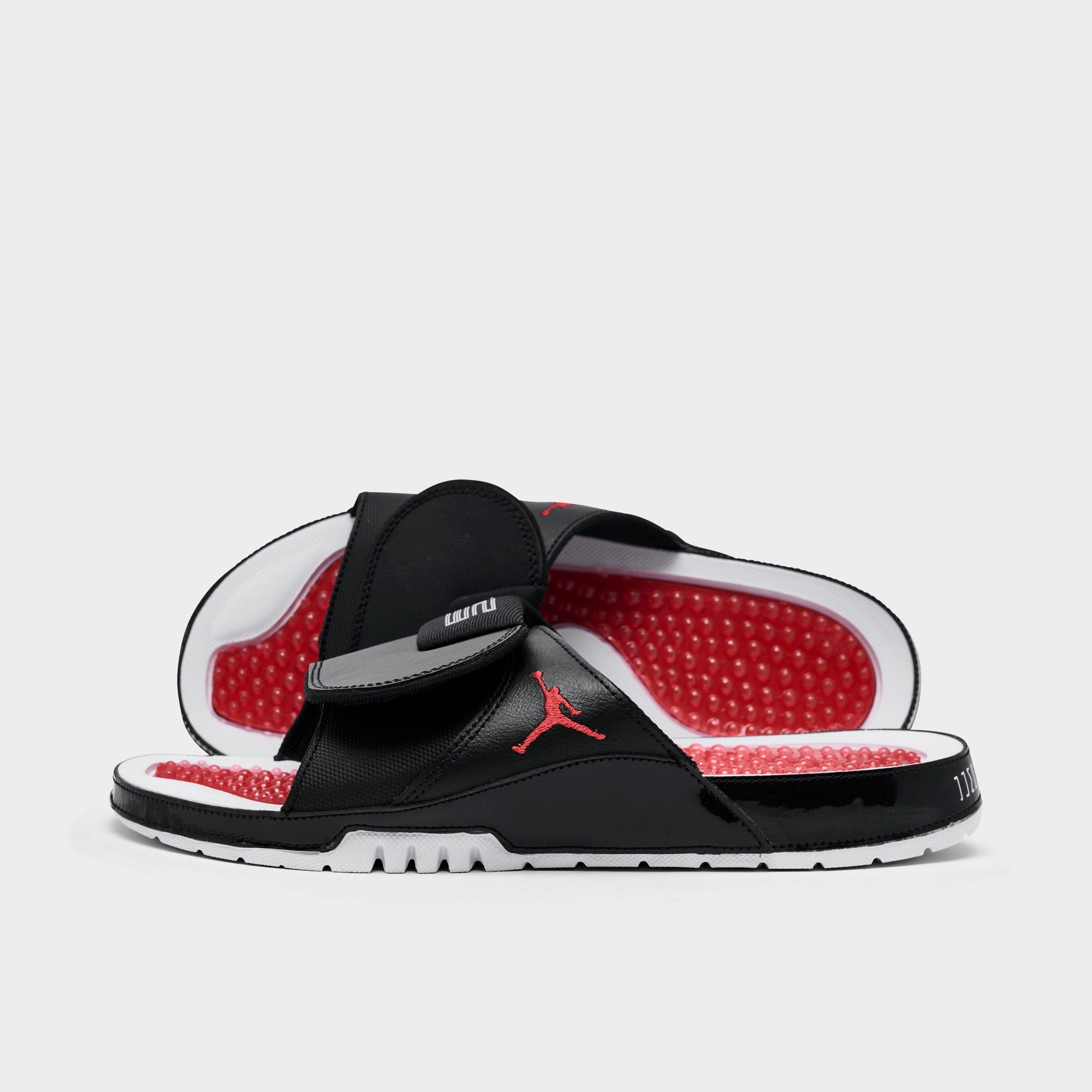 Jordan Men's Hydro 11 Retro Slide Sandals in Black/Gym Red/White Size: 7.0