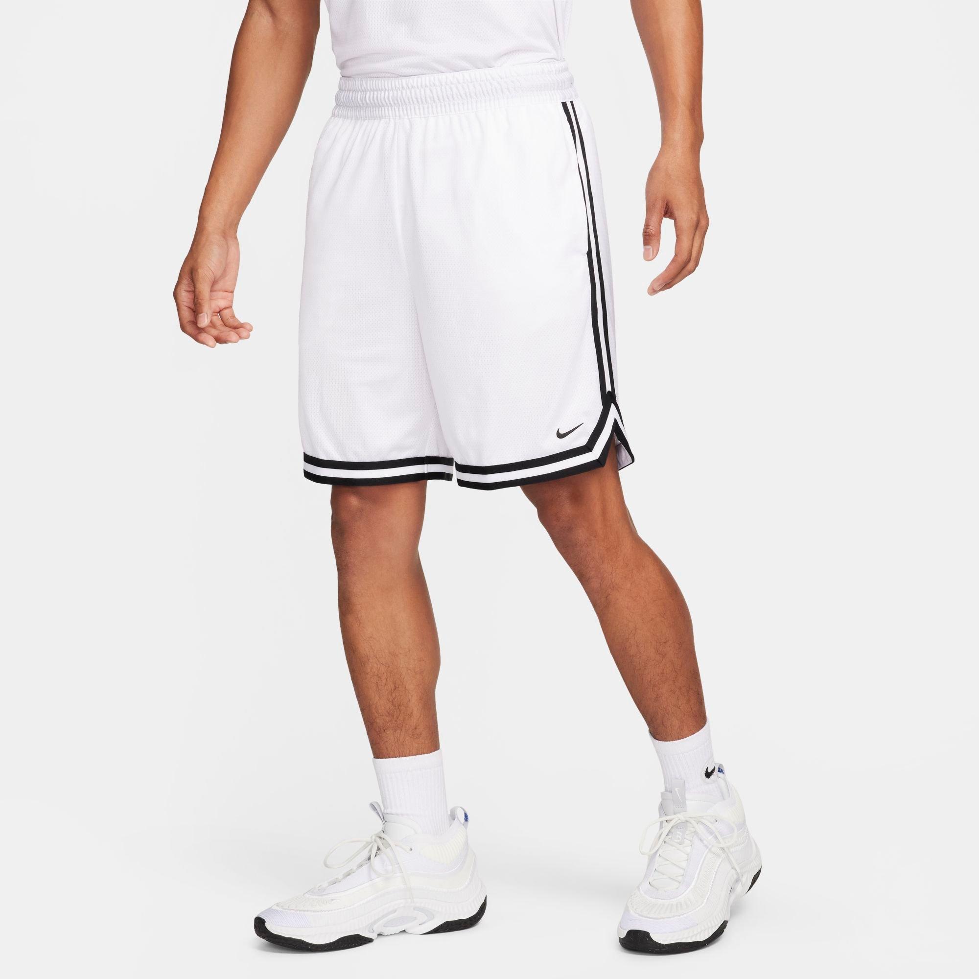 Nike Men's DNA Dri-FIT 8" Basketball Shorts in White/White Size 2XL 100% Polyester/Knit/Fiber