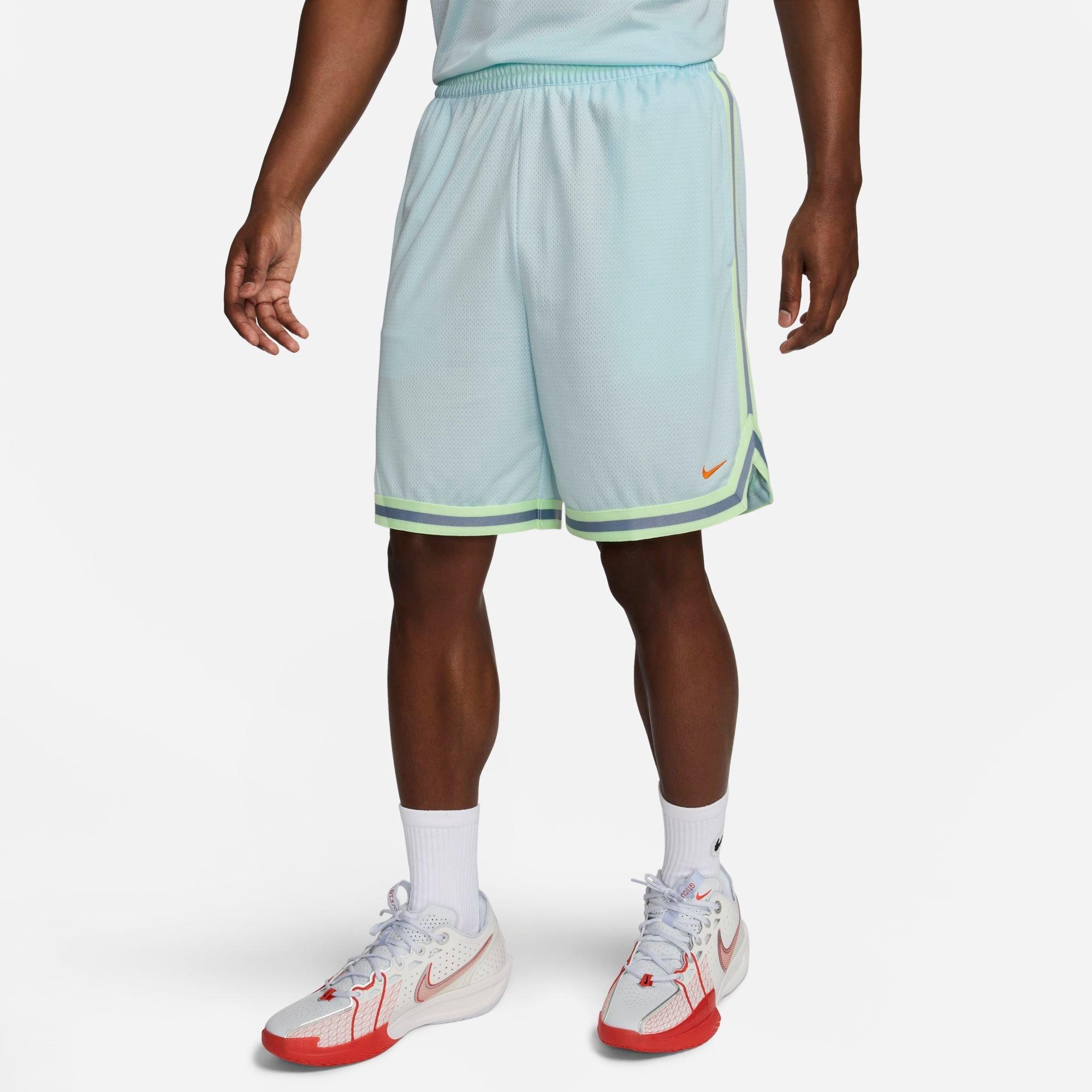 Shop Nike Men's Dna Dri-fit 8" Basketball Shorts In Glacier Blue/barely Volt/bright Mandarin