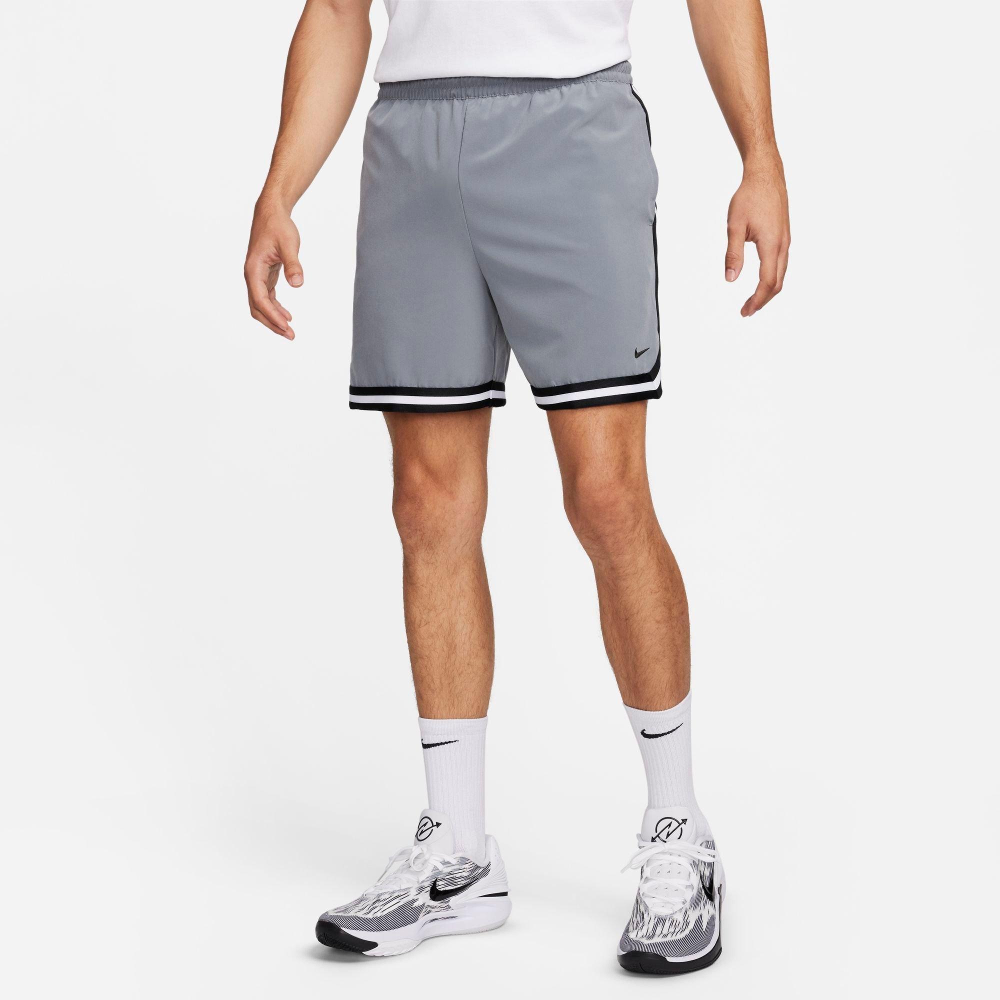 Shop Nike Men's Dri-fit Dna Uv Woven 6" Basketball Shorts In Cool Grey/black/black