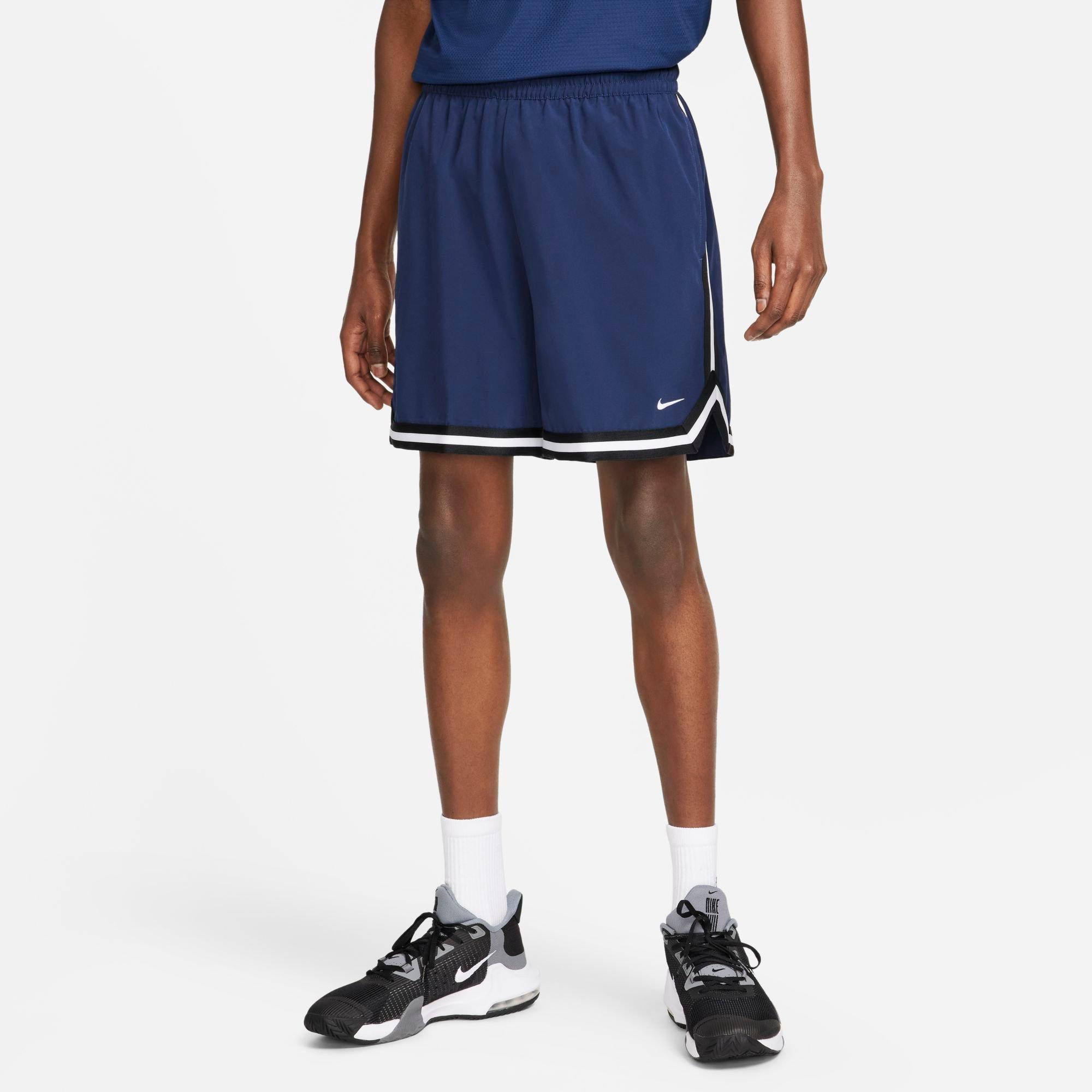 Nike Men's Dri-FIT DNA UV Woven 6" Basketball Shorts in Midnight Navy/Black/White Size: 2XS