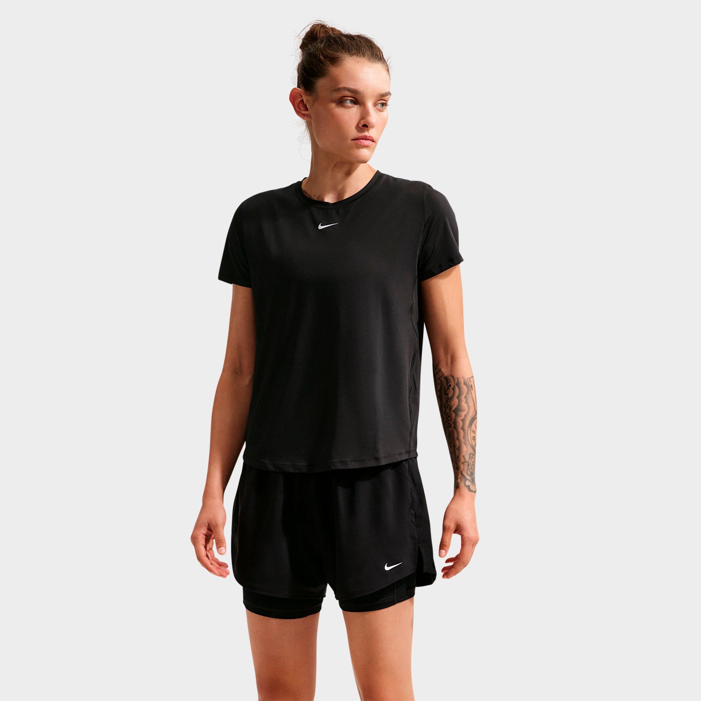 Nike Women's One Classic Dri-FIT Short-Sleeve T-Shirt in Black/White Size: XS