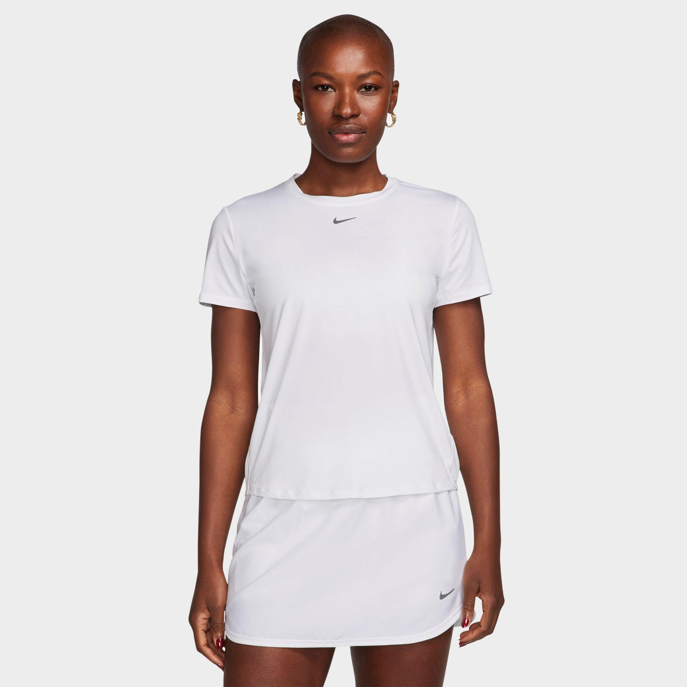 Nike One Classic Dri-fit Short-sleeve Top In White/black