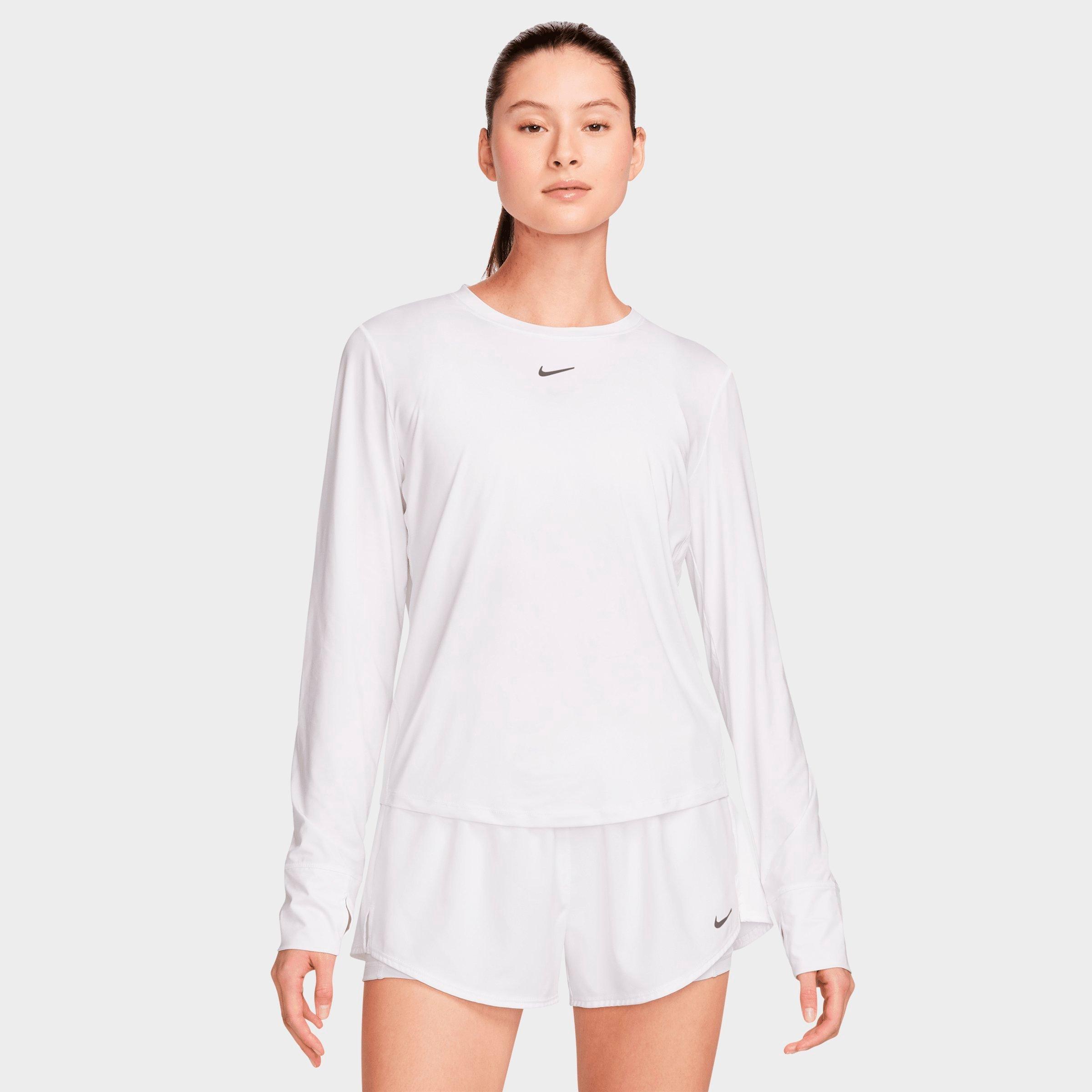Nike Women's One Classic Dri-FIT Long-Sleeve Top in White Size: XS