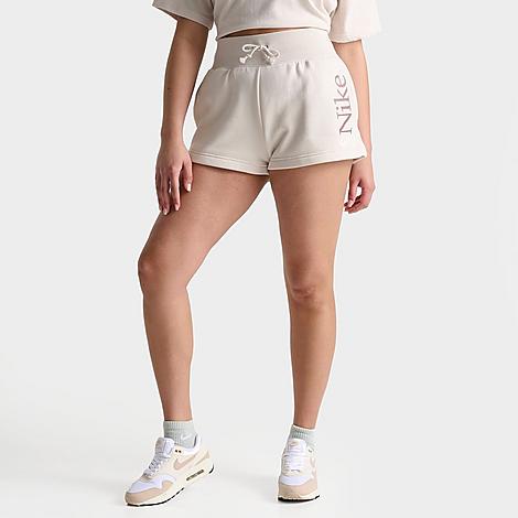 Nike Women's Sportswear Phoenix Fleece High-waisted 2" Logo Shorts Size Xl 100% Cotton/polyester/fle In Neutral