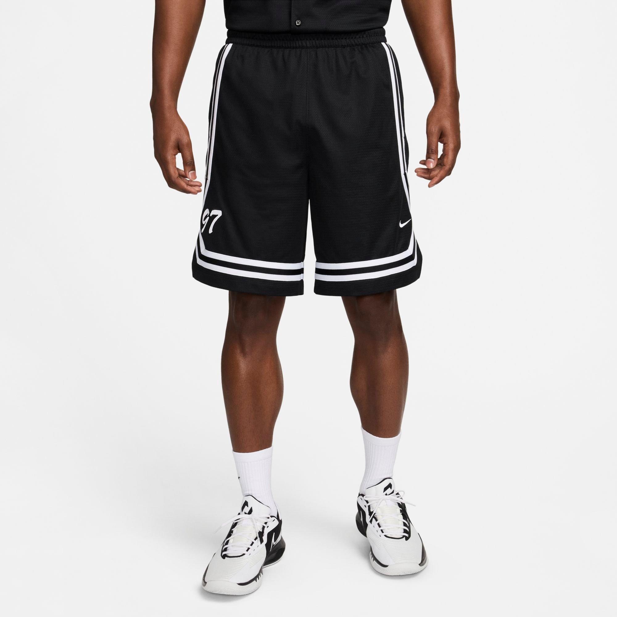 Nike Men's DNA Crossover Dri-FIT 8" Basketball Shorts in Black/Black Size XL 100% Polyester/Knit