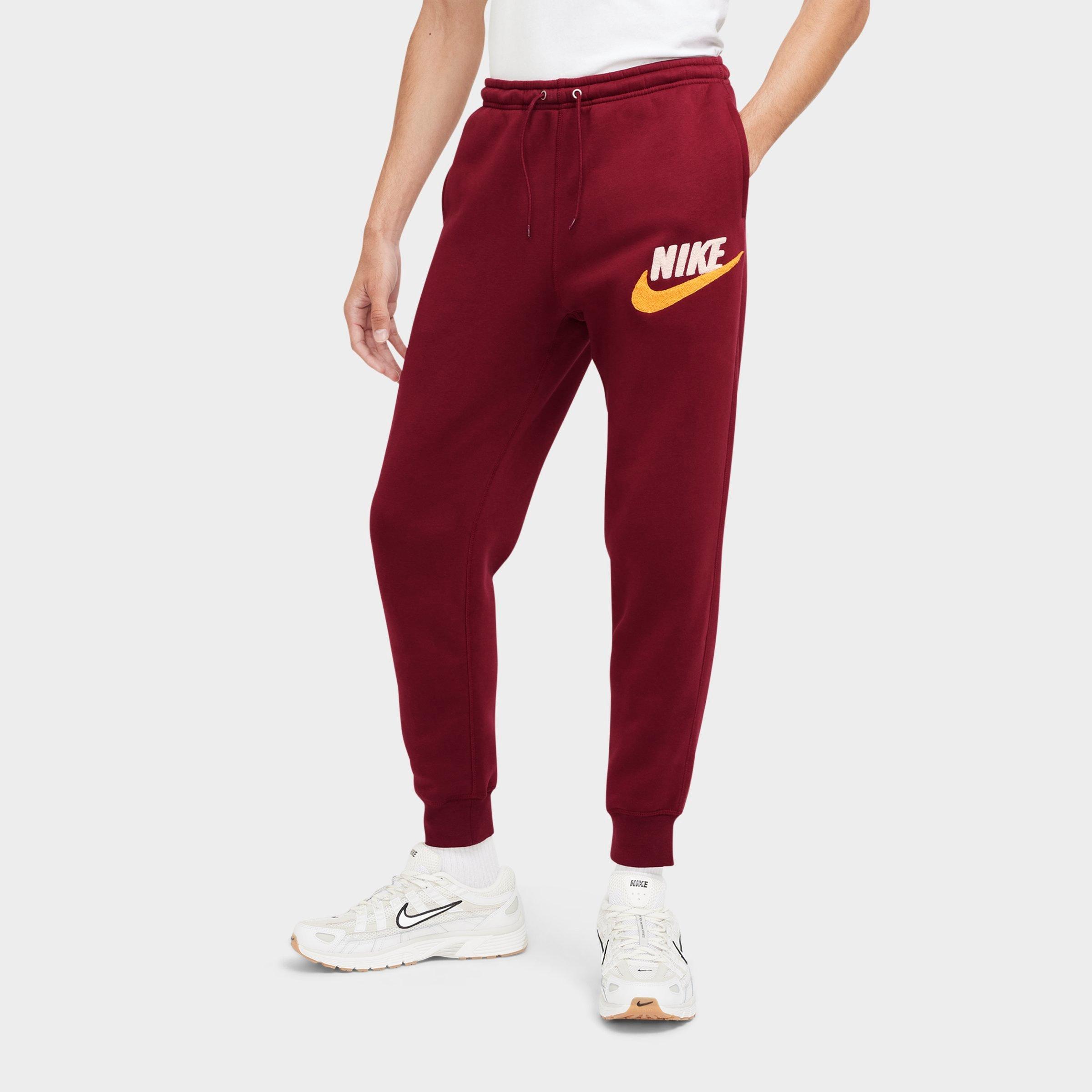 Nike Men's Club Fleece Chenille Futura Jogger Pants in Red/Team Red Size XS Cotton/Polyester/Fleece