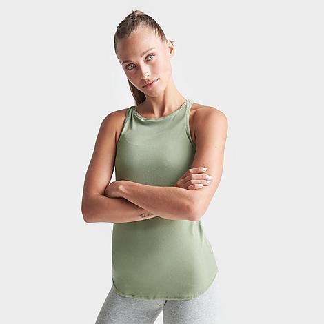 Nike Women's Yoga Luxe Ribbed Tank Top In Oil Green