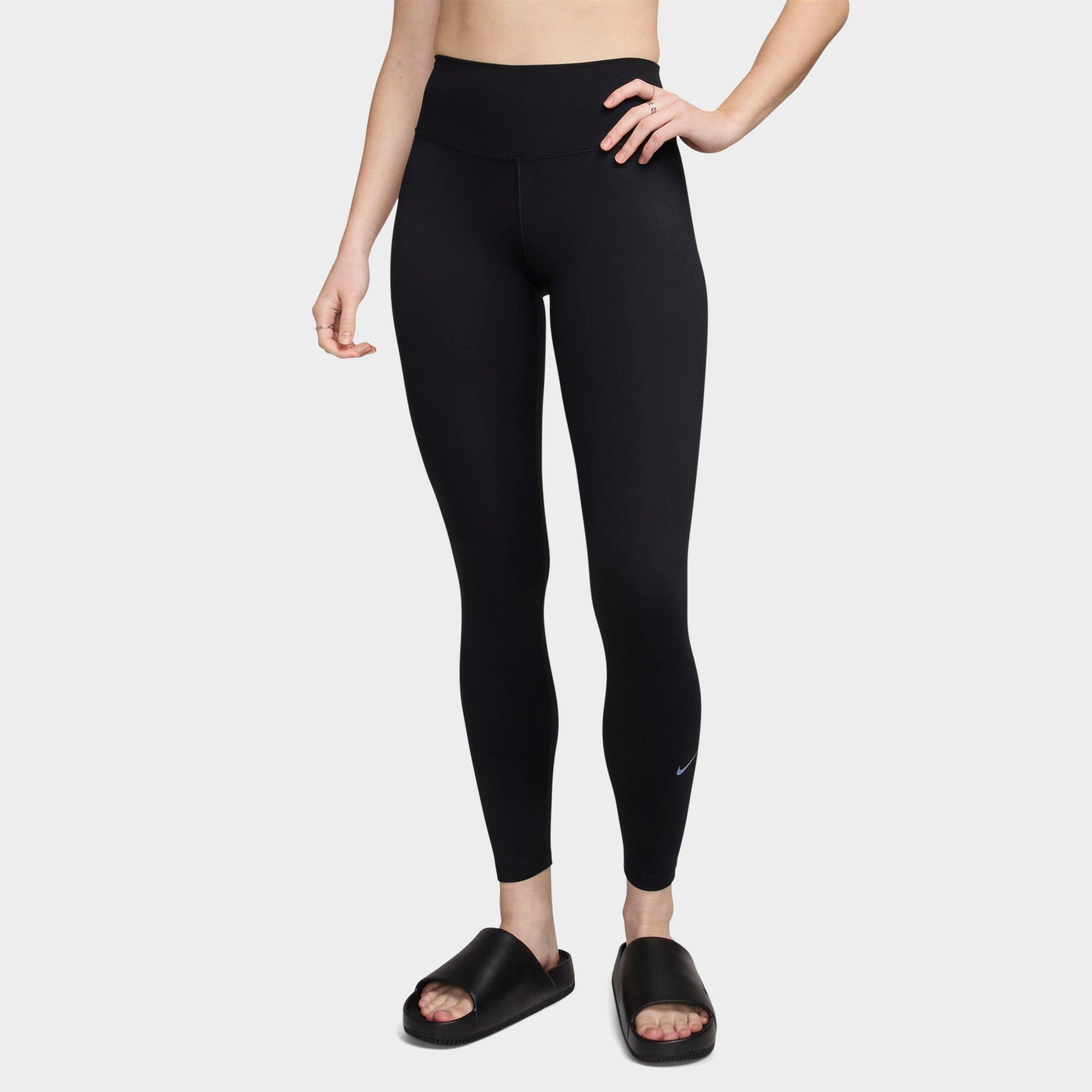 Nike Women's One High-Waisted Full-Length Leggings in Black/Black Size Large 100% Polyester/Spandex