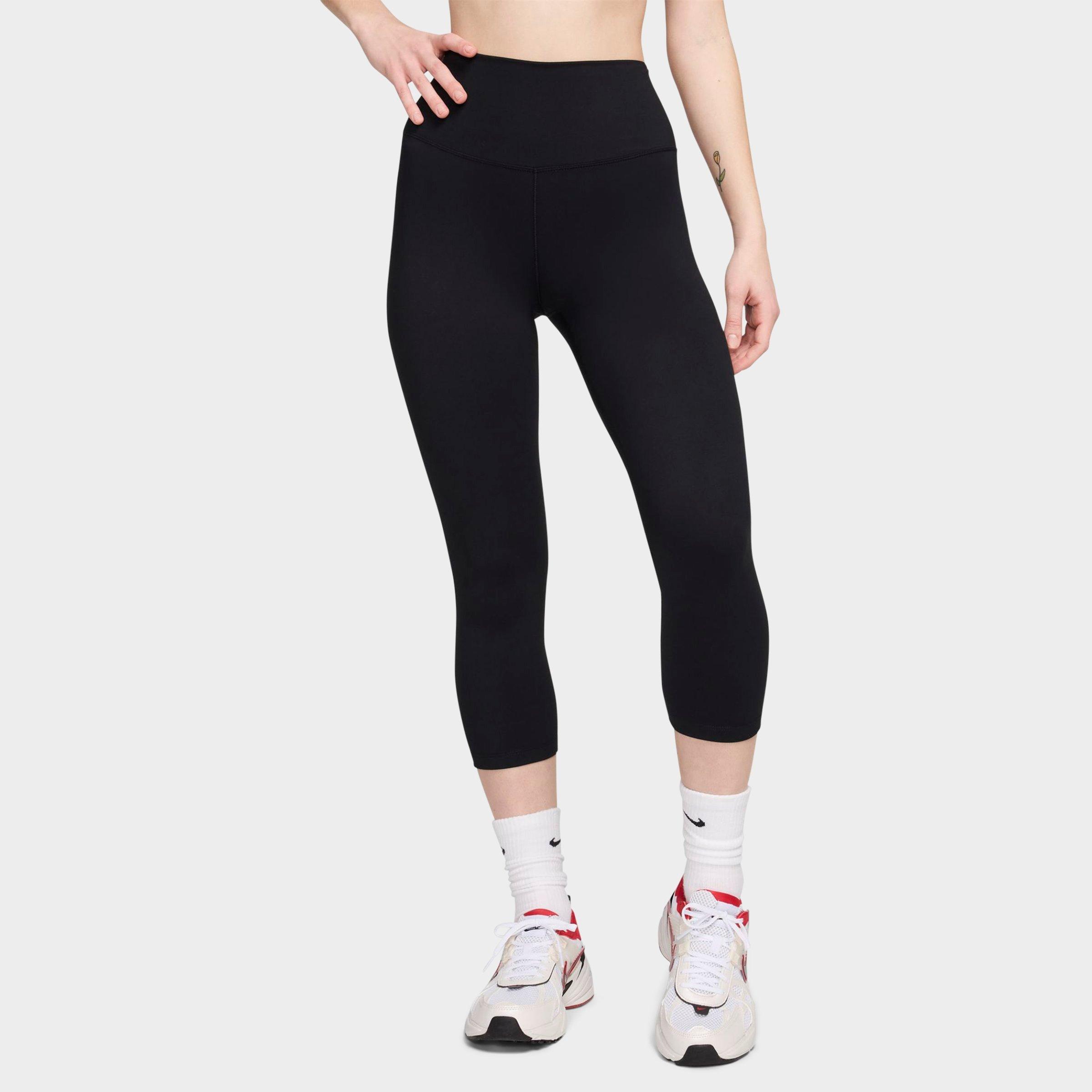 Nike One High Waisted Crop Leggings In Black/black