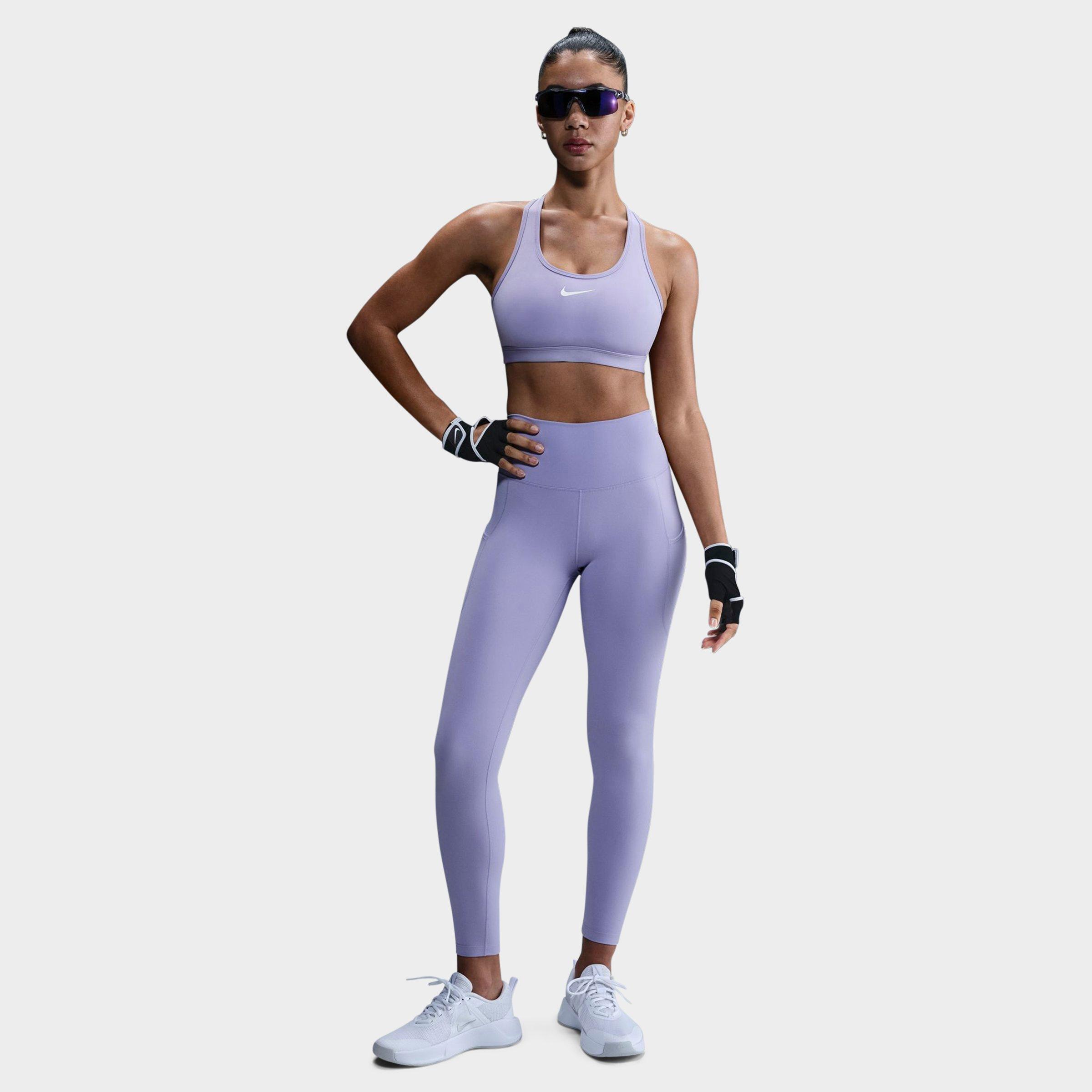 Nike Women's One Dri-FIT High-Rise 7/8 Training Tights in Lilac Ice/Black Size: 2XS
