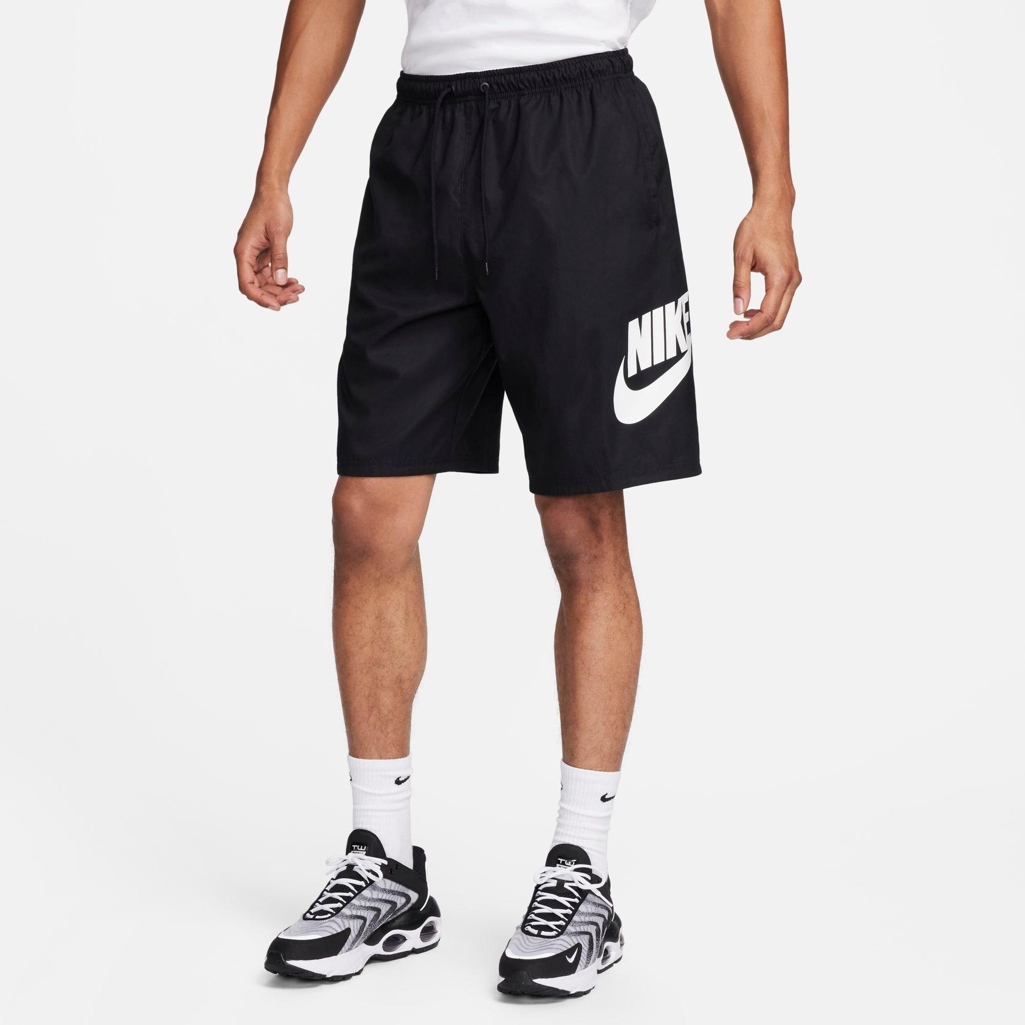 Shop Nike Men's Club Unlined Woven Shorts In Black/white