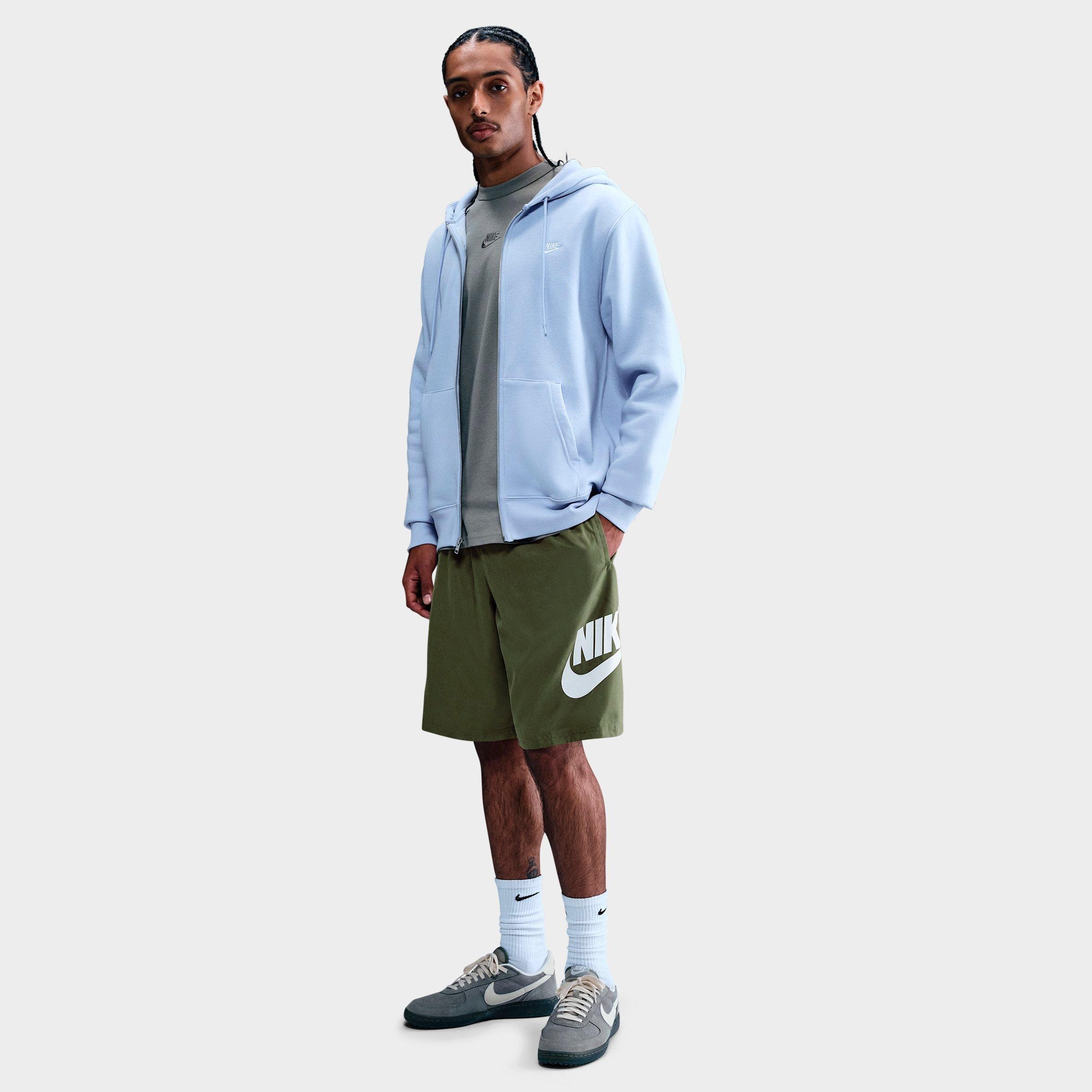 Nike Men's Club Unlined Woven Shorts in Medium Olive/White Size: XS