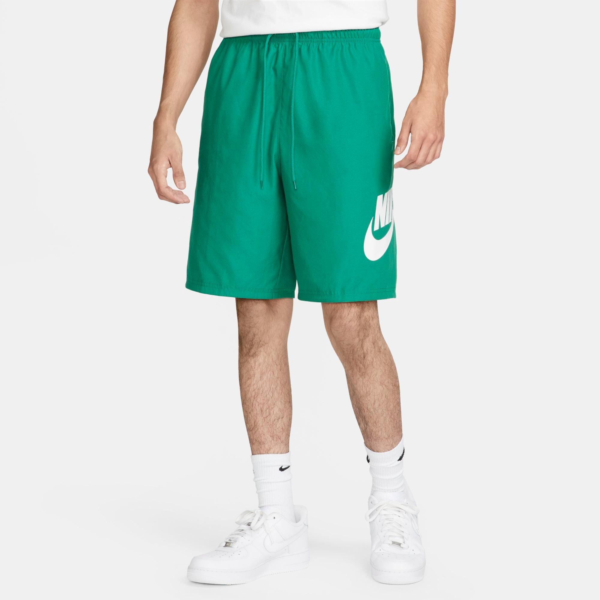 Shop Nike Men's Club Unlined Woven Shorts In Malachite/white