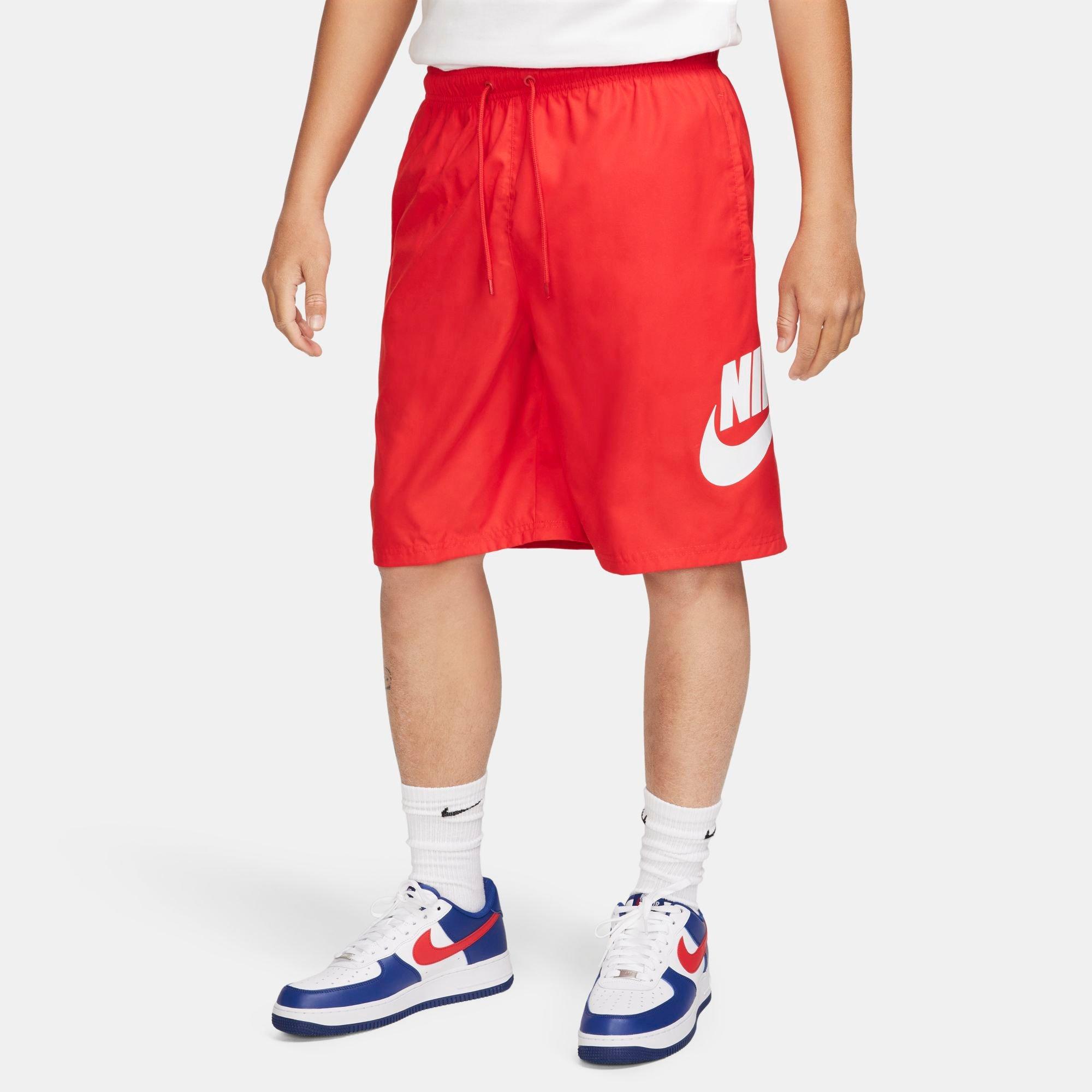 Nike Men's Club Unlined Woven Shorts in UNIVERSITY RED/(WHIT Size: XS
