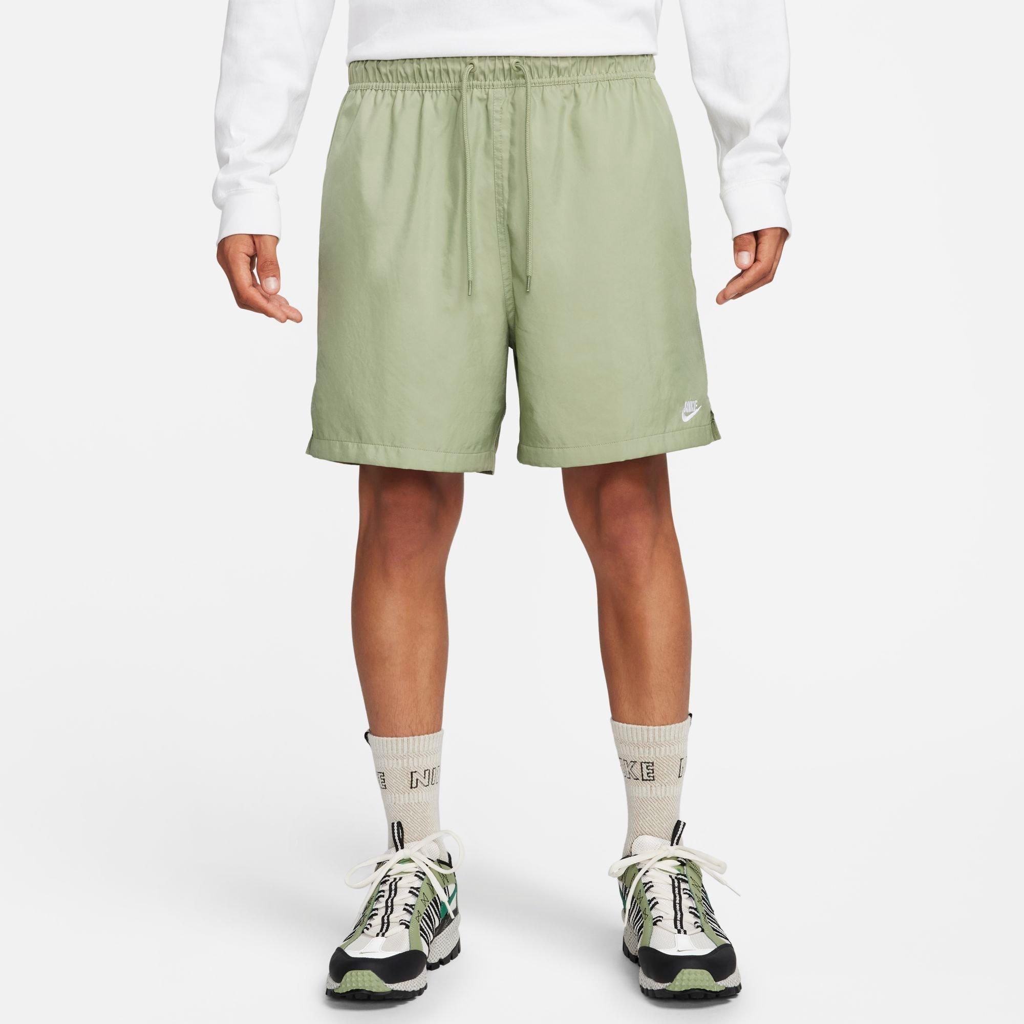 Nike Men's Club Flow Relaxed-fit 6" Drawstring Shorts In Oil Green/white 