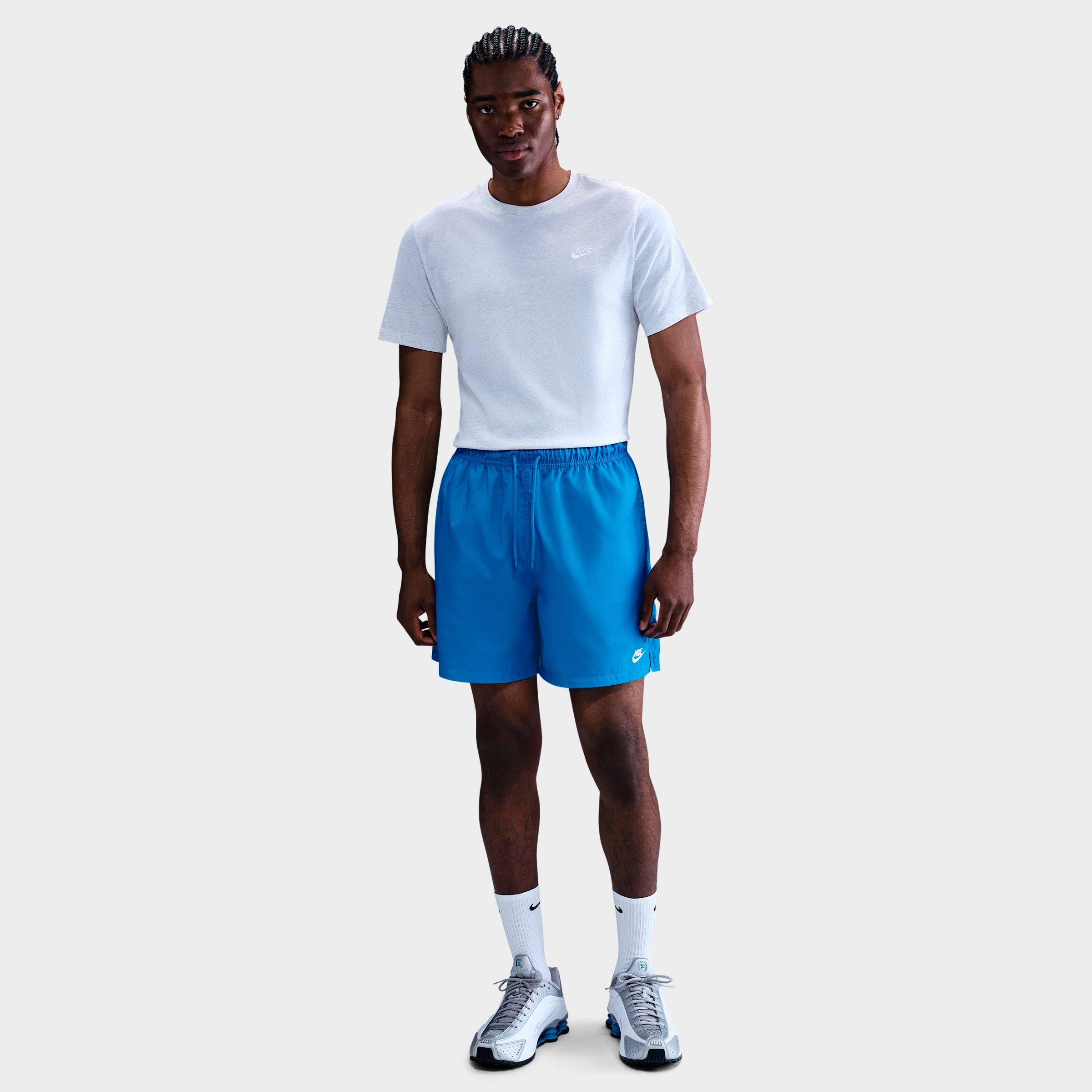 Nike Men's Club Woven 6" Flow Shorts in Light Photo Blue/White Size: XS