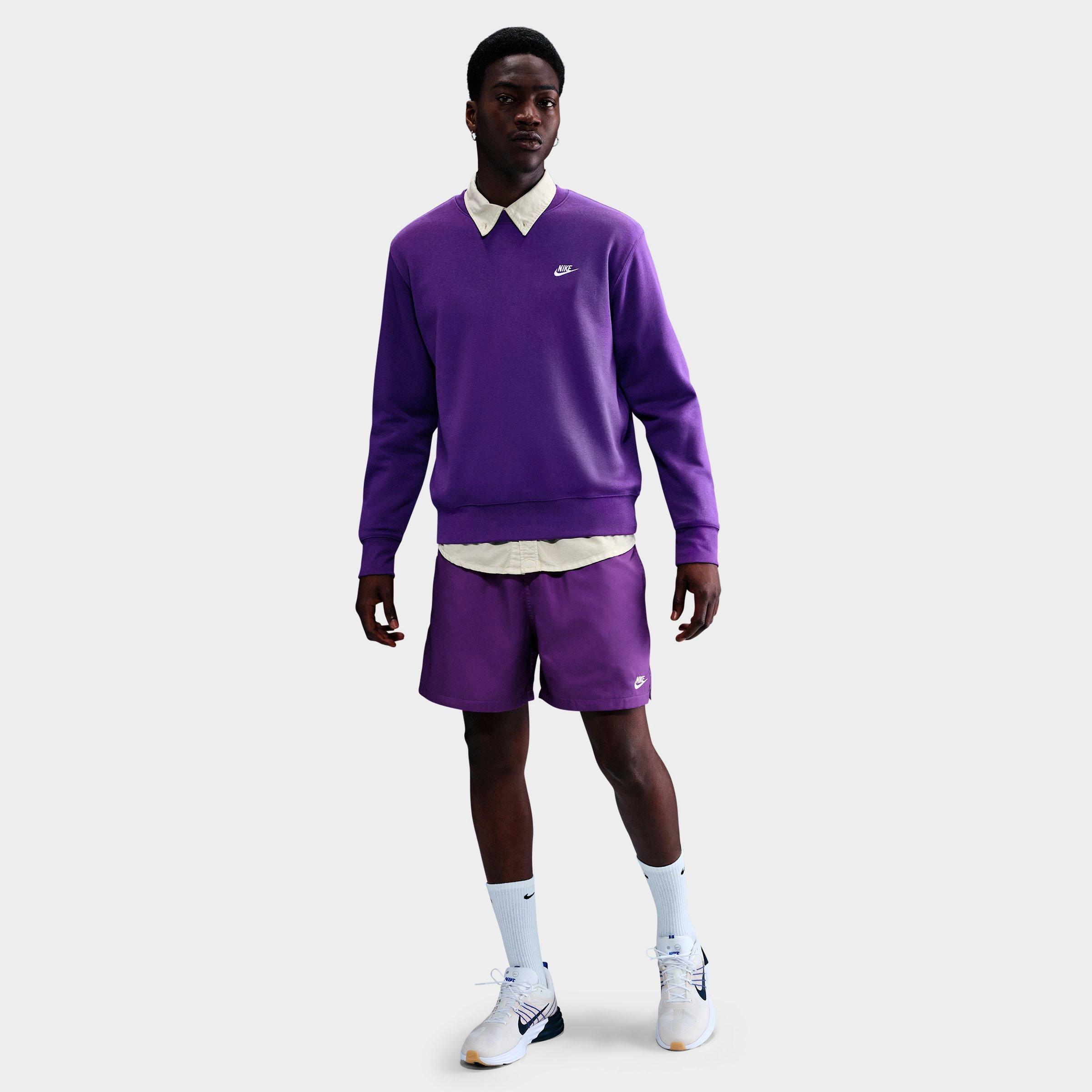 Nike Men's Club Woven 6" Flow Shorts in Wild Grape/White Size: XS