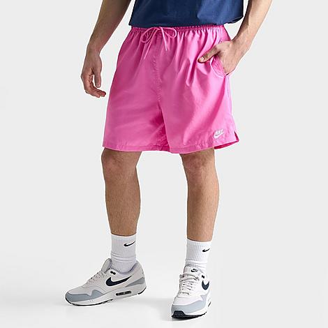 Shop Nike Men's Club Woven 6" Flow Shorts In Playful Pink/white
