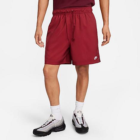 Shop Nike Men's Club Woven 6" Flow Shorts In Team Red/white