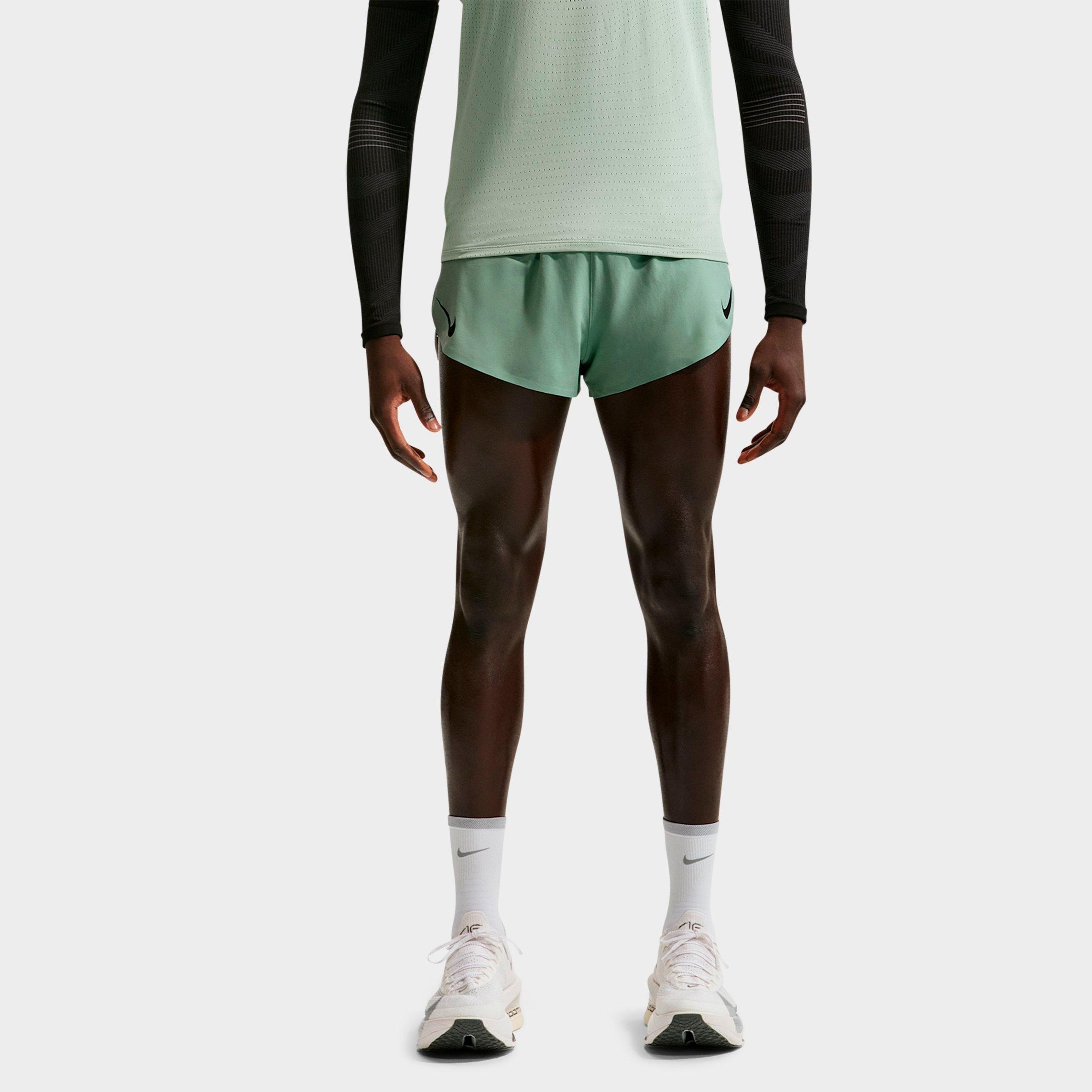 Nike Men's AeroSwift Dri-FIT ADV 2" Brief-Lined Running Shorts in Steam/Black Size: 3XL