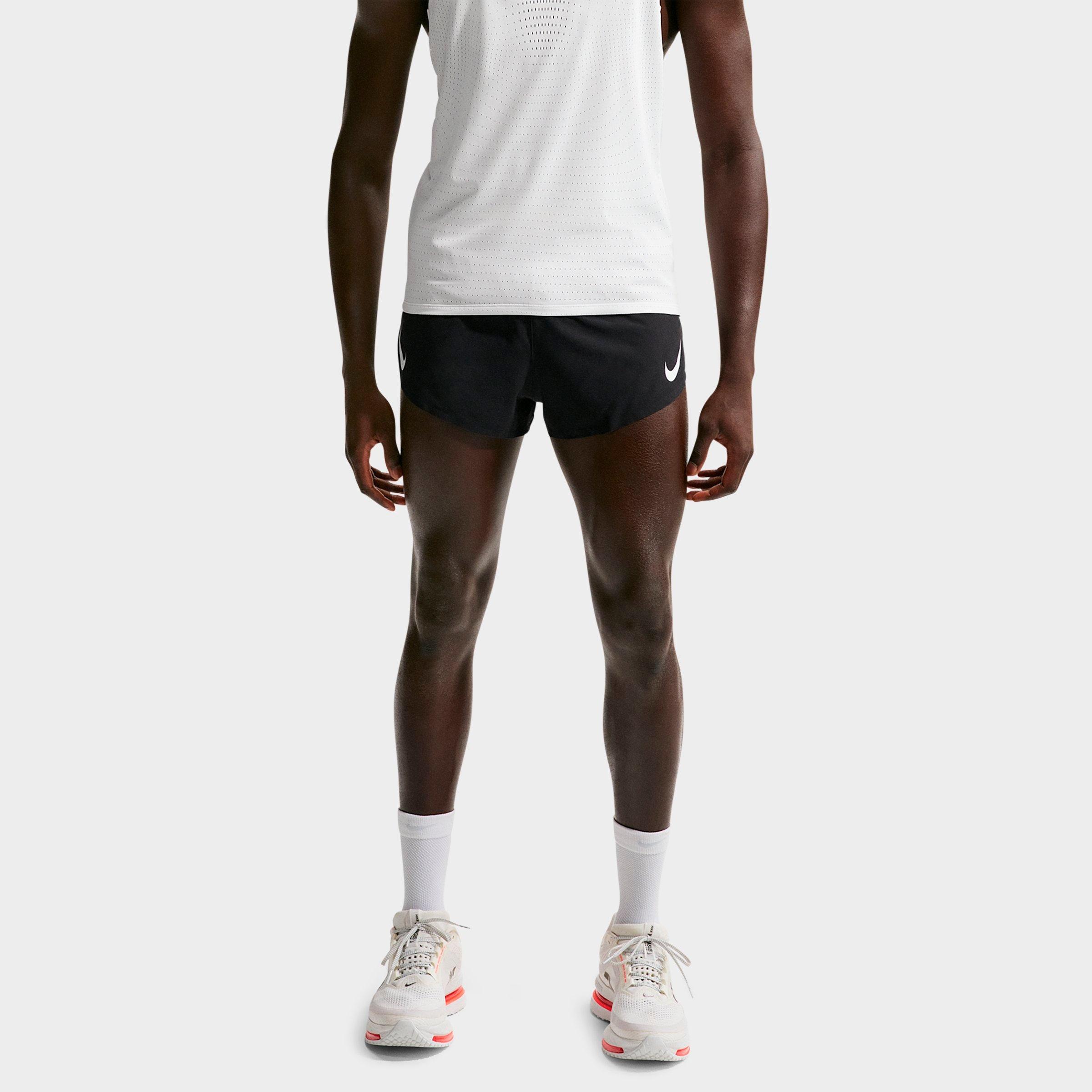 Nike Men's AeroSwift Dri-FIT ADV 2" Brief-Lined Running Shorts in Black/Summit White Size: Large