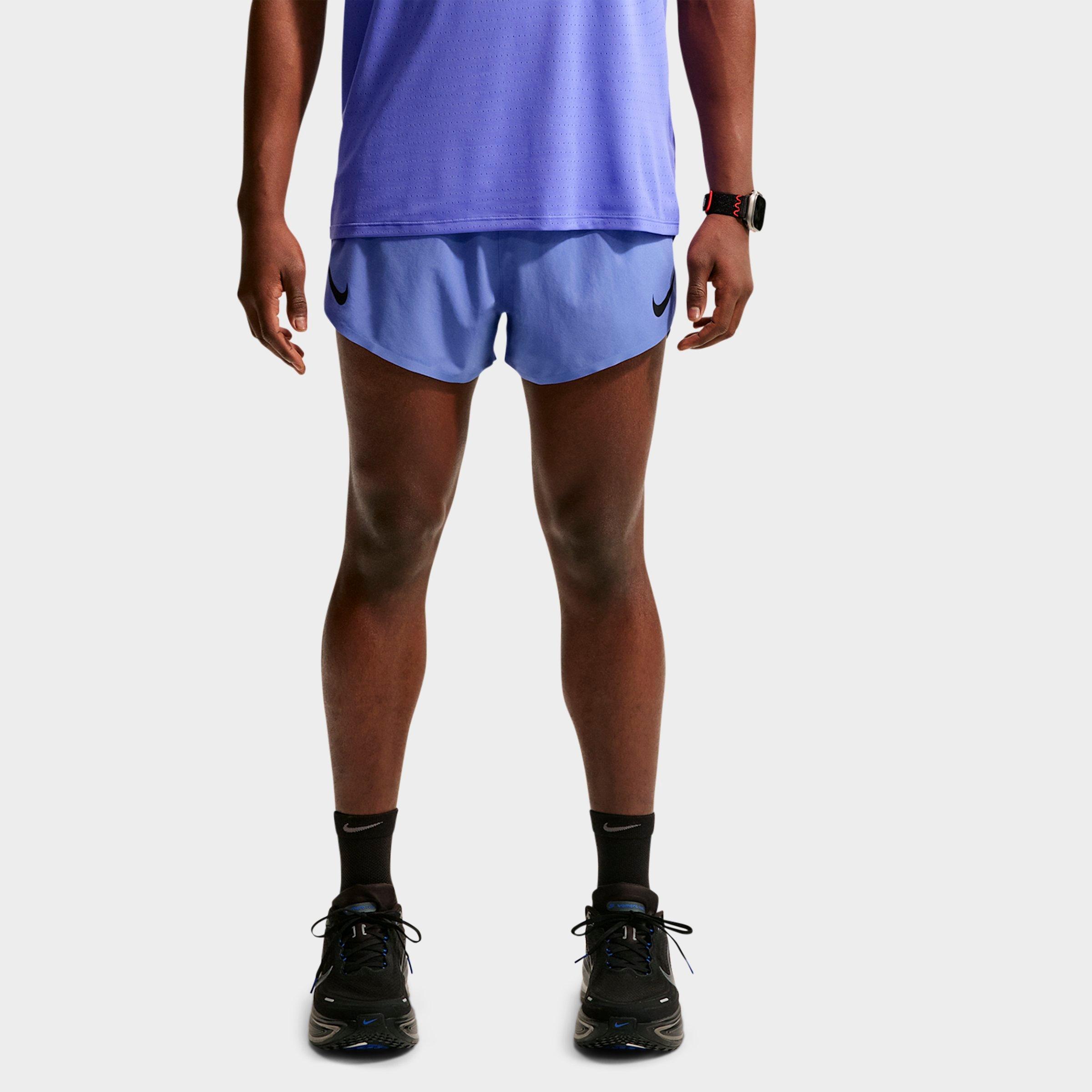 Nike Men's AeroSwift Dri-FIT ADV 4" Brief-Lined Running Shorts in Sapphire/Black Size: 2XL
