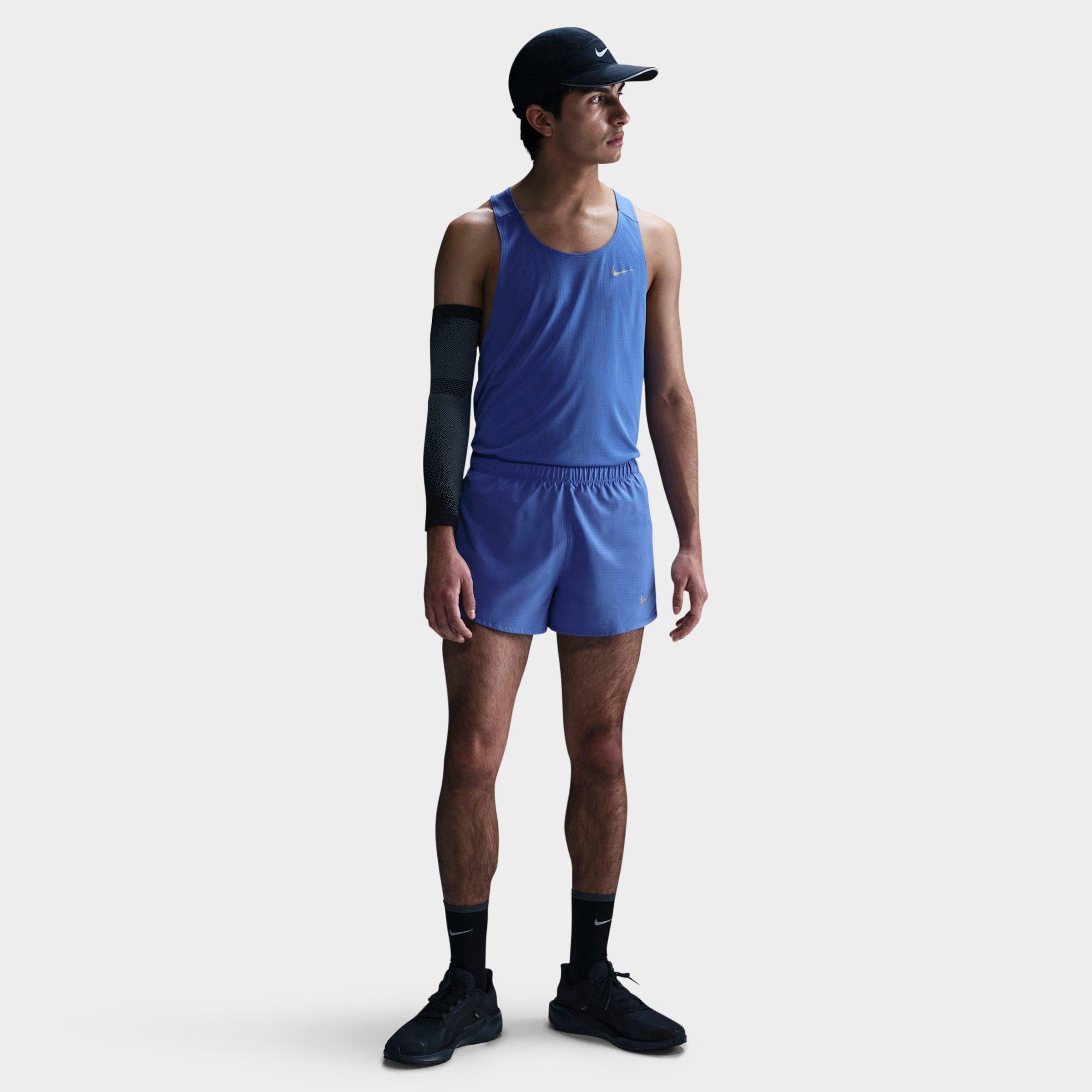 Nike Men's Fast Dri-FIT Brief-Lined 3" Running Shorts in Blue/Comet Blue Size Medium 100% Polyester/Knit