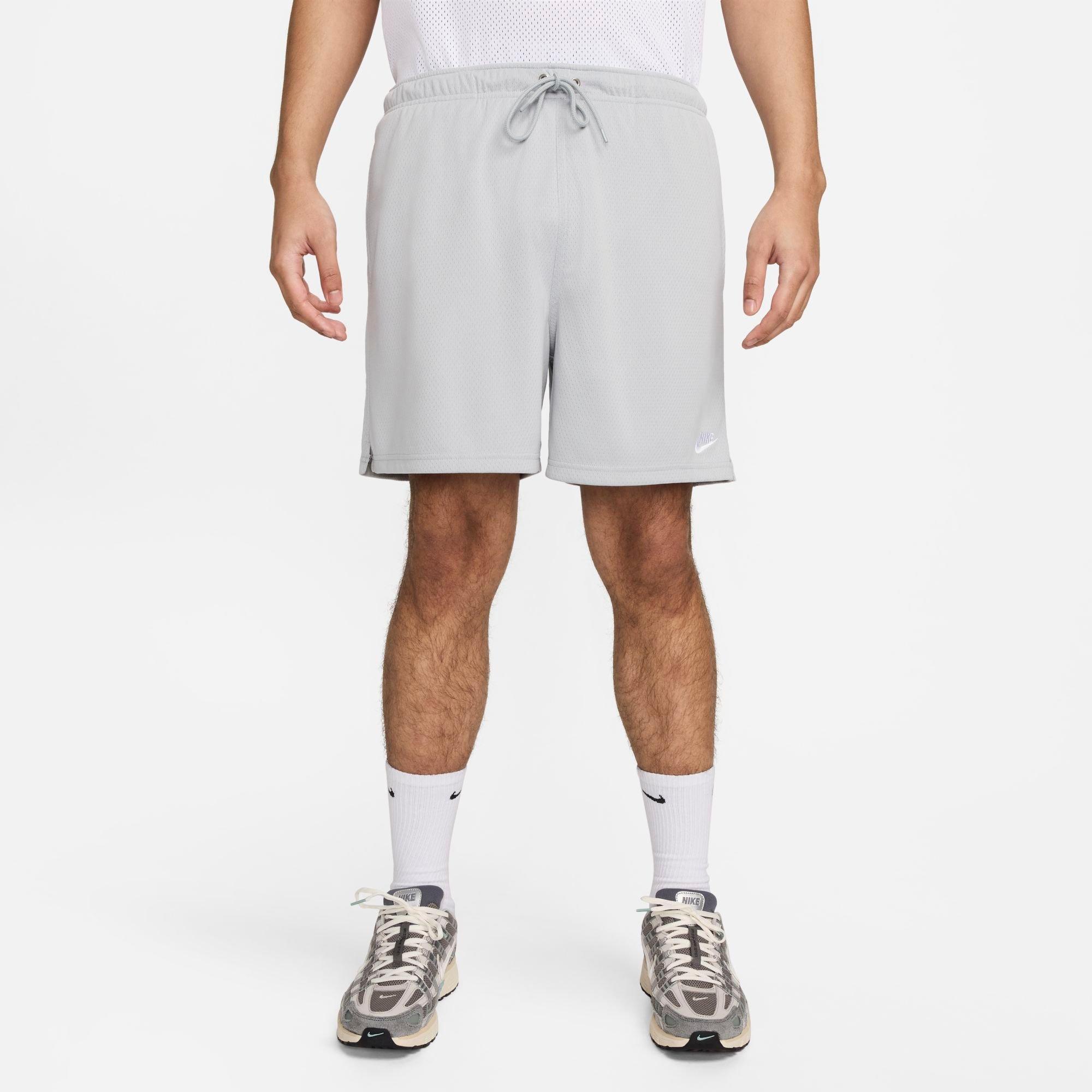 Shop Nike Men's Club Mesh Flow Shorts In Light Smoke Grey/white