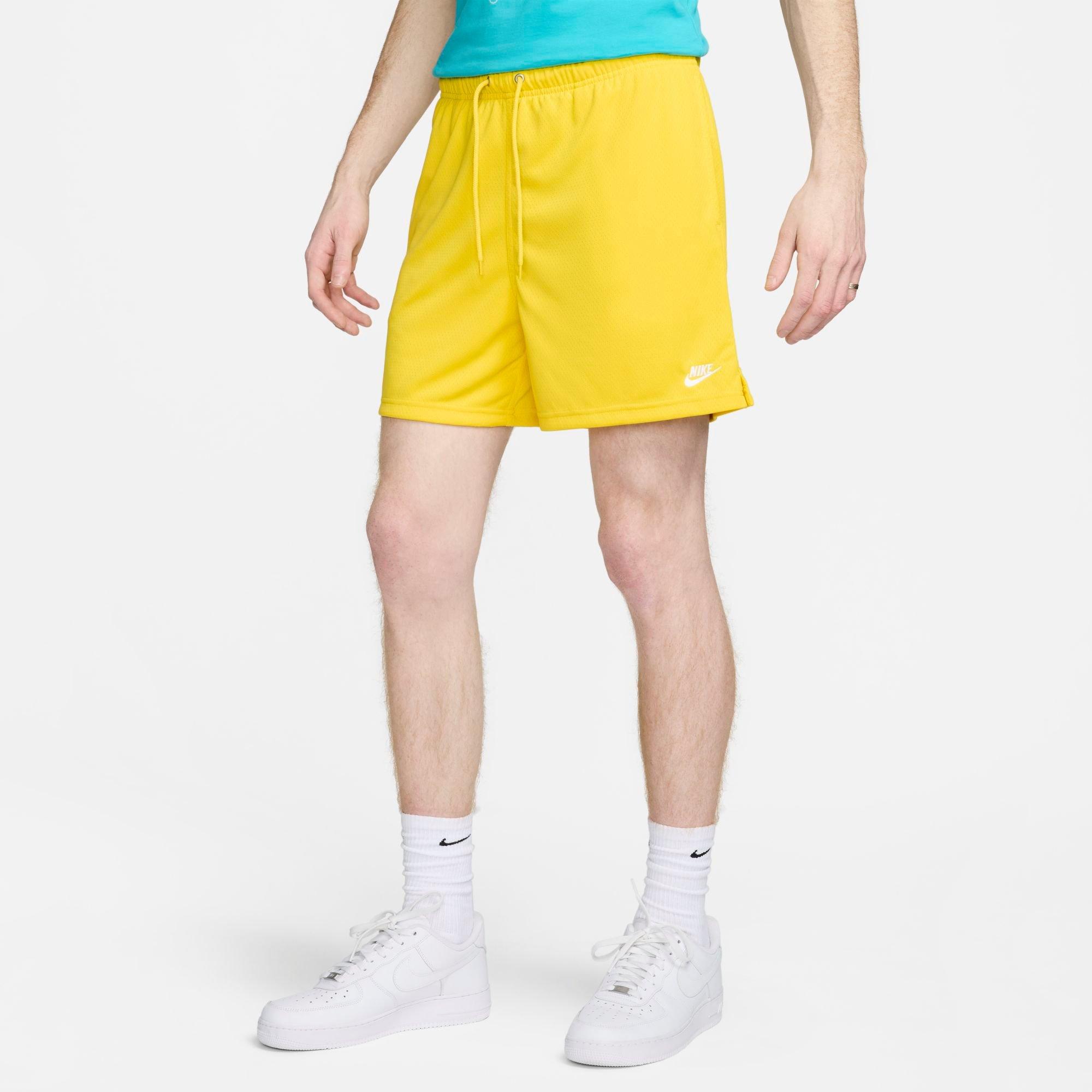 Shop Nike Men's Club Mesh Flow Shorts In Lightning/white