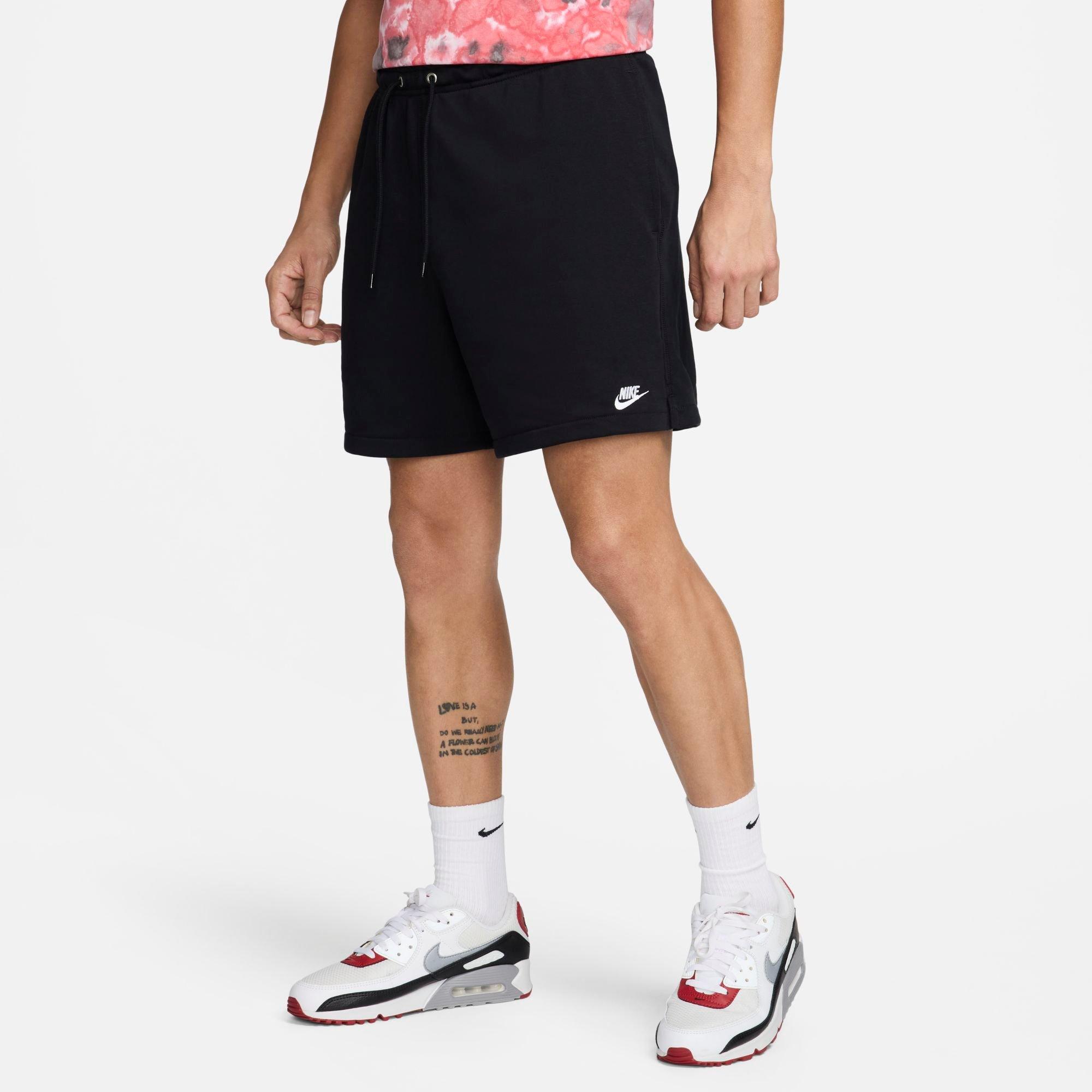 Nike Men's Club French Terry Flow Shorts in Black/Black Size ST Cotton/Polyester