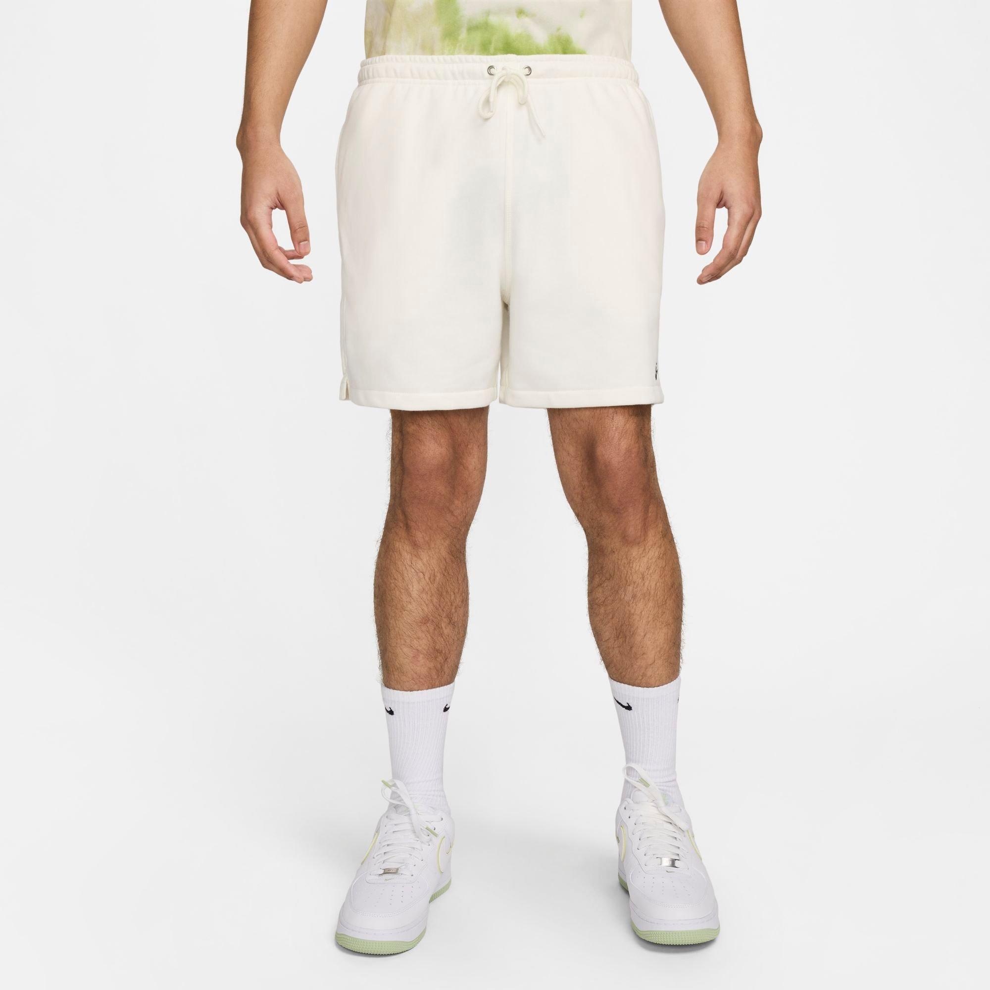 Shop Nike Men's Club French Terry Flow Shorts In Sail/sail/black