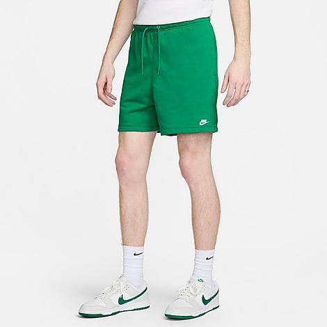 Shop Nike Men's Club French Terry Flow Shorts In Malachite/malachite/white