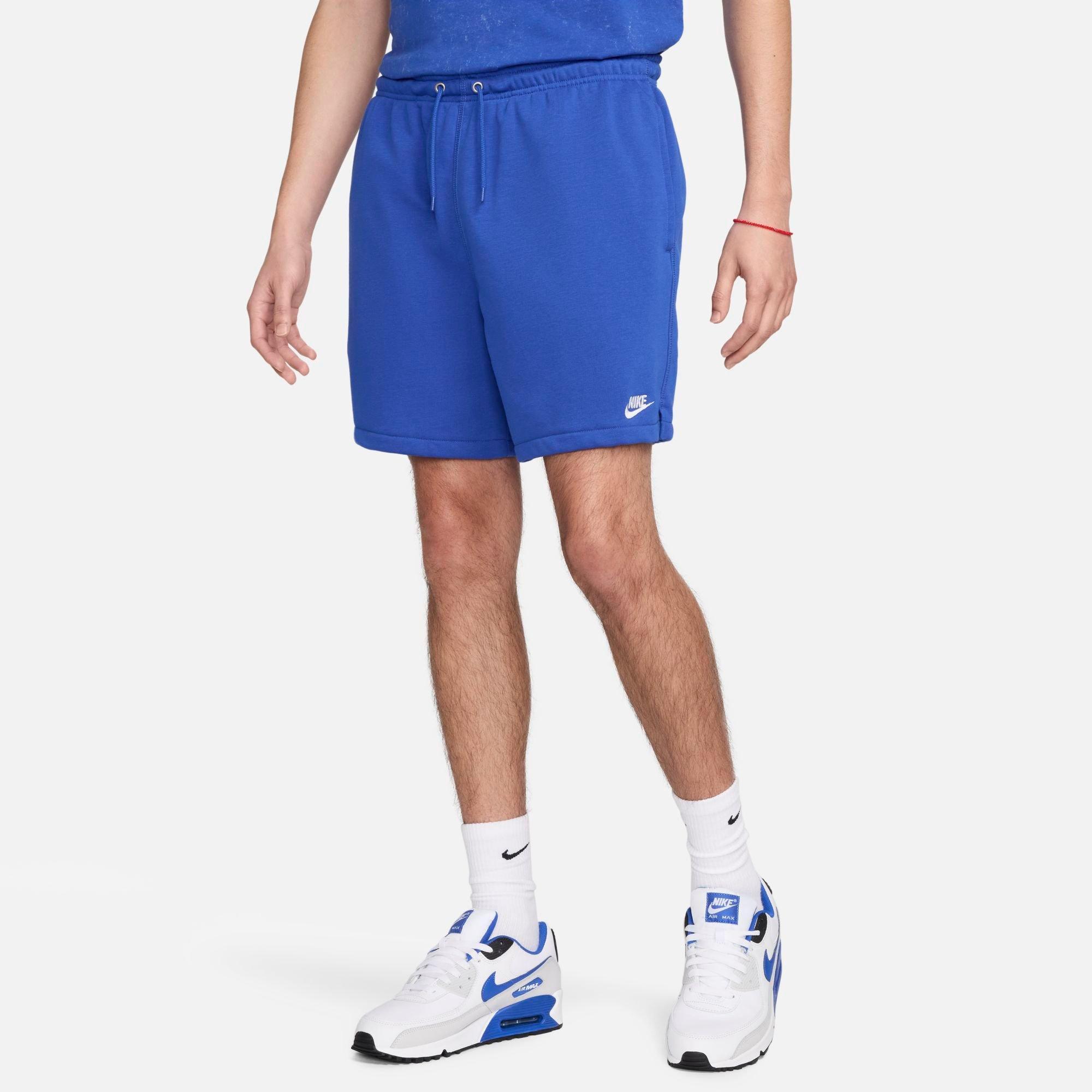 Shop Nike Men's Club French Terry Flow Shorts In Game Royal/game Royal/white
