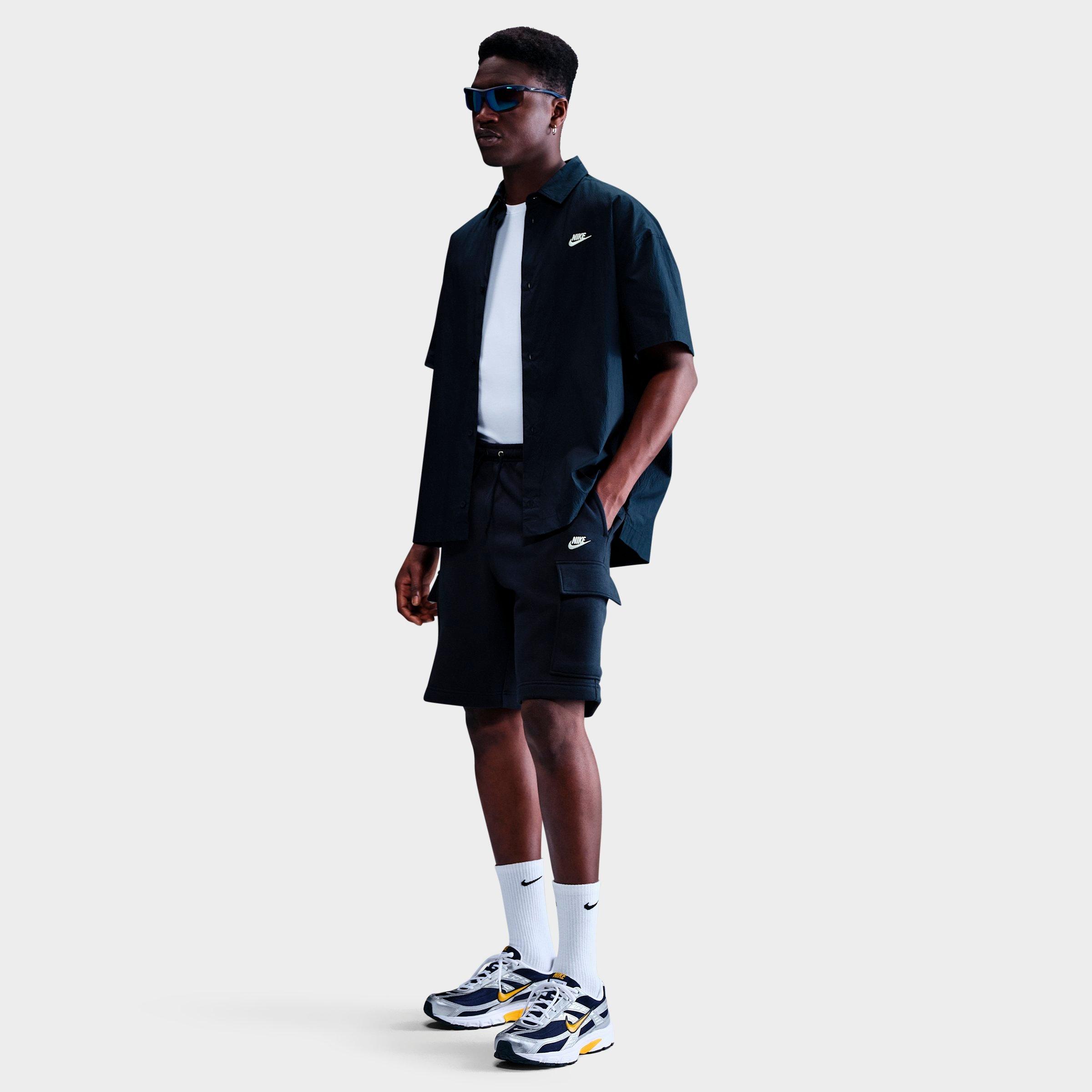 Nike Men's Club Fleece Cargo Shorts in Obsidian/Obsidian/White Size: XS