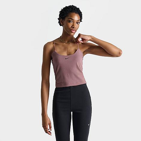 Shop Nike Women's Sportswear Chill Knit Cami Tank Top In Smokey Mauve