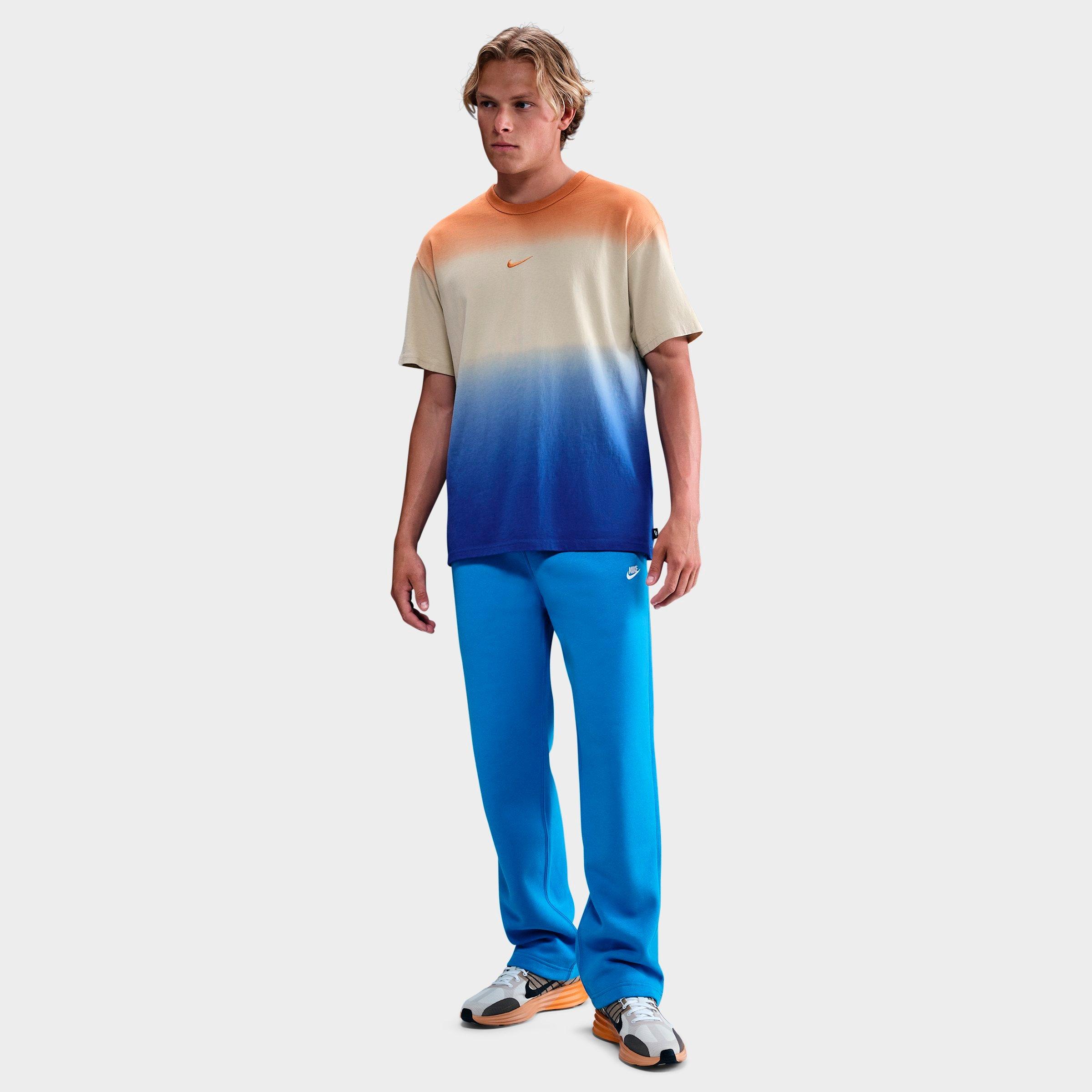 Nike Men's Club Fleece Premium Open-Hem Sweatpants in Light Photo Blue/Light Photo Blue/White Size: 2XS