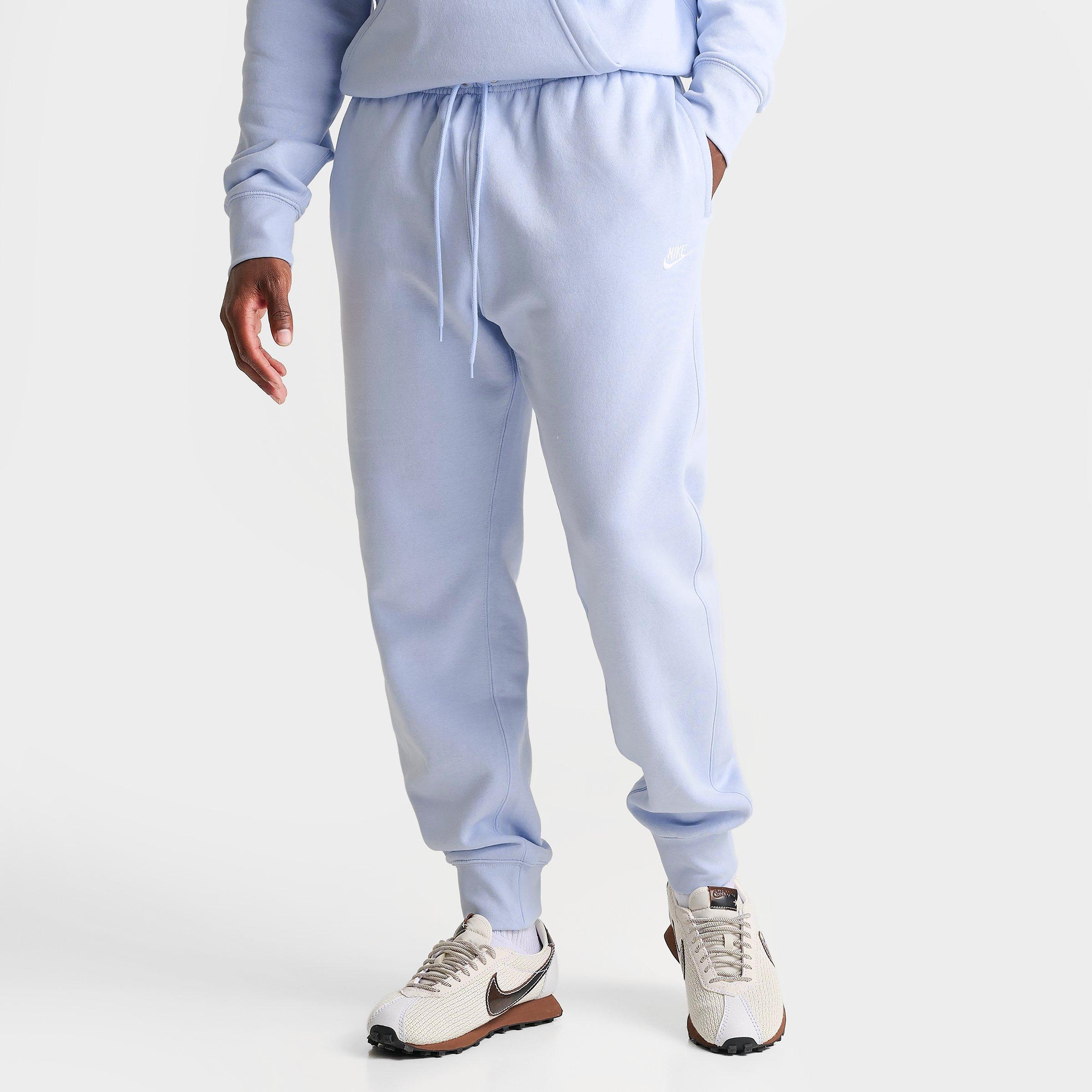 Nike Men's Club Fleece Premium Jogger Pants in Hydrogen Blue/Hydrogen Blue/White Size: